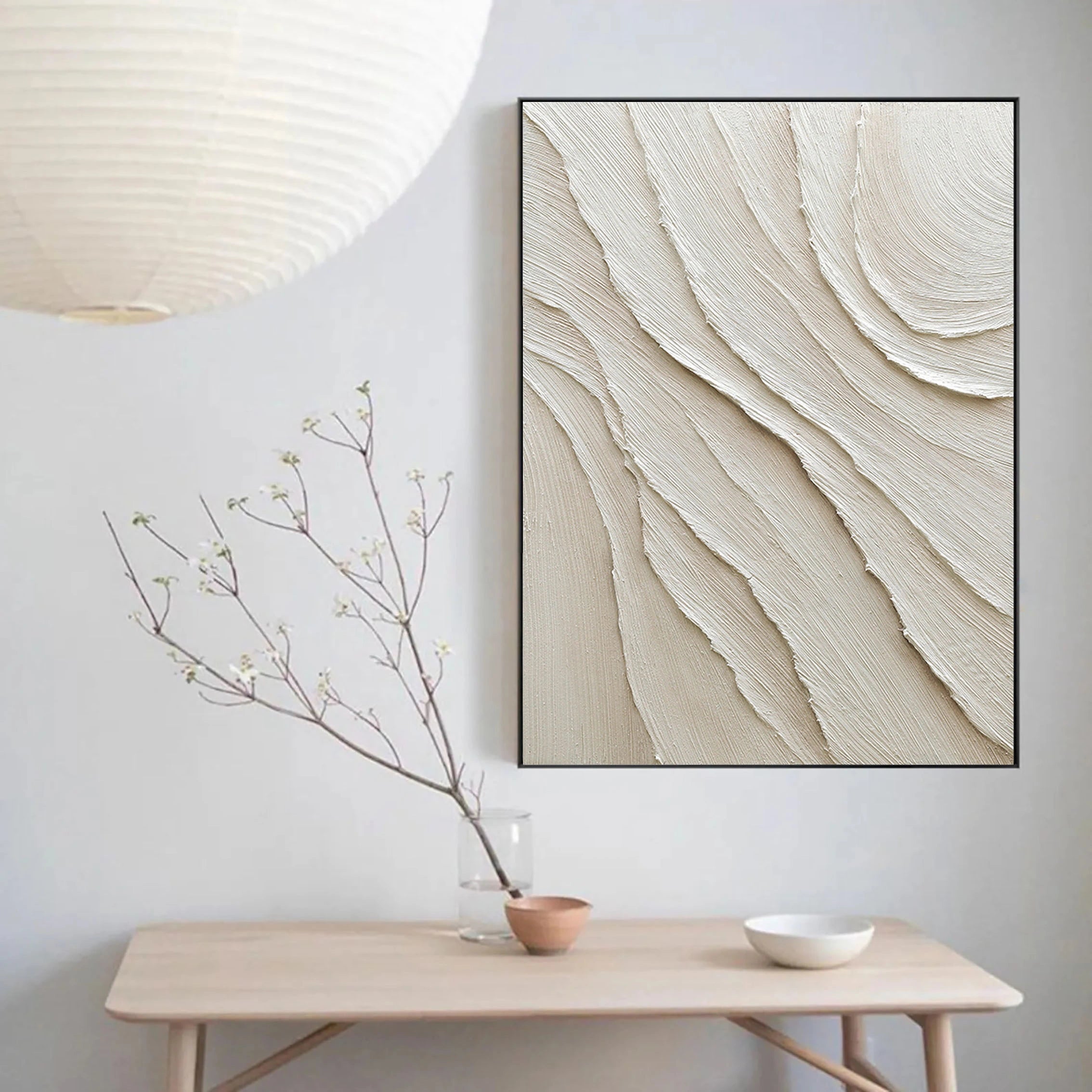 Beige Minimalist Textured Wall Art #MM032