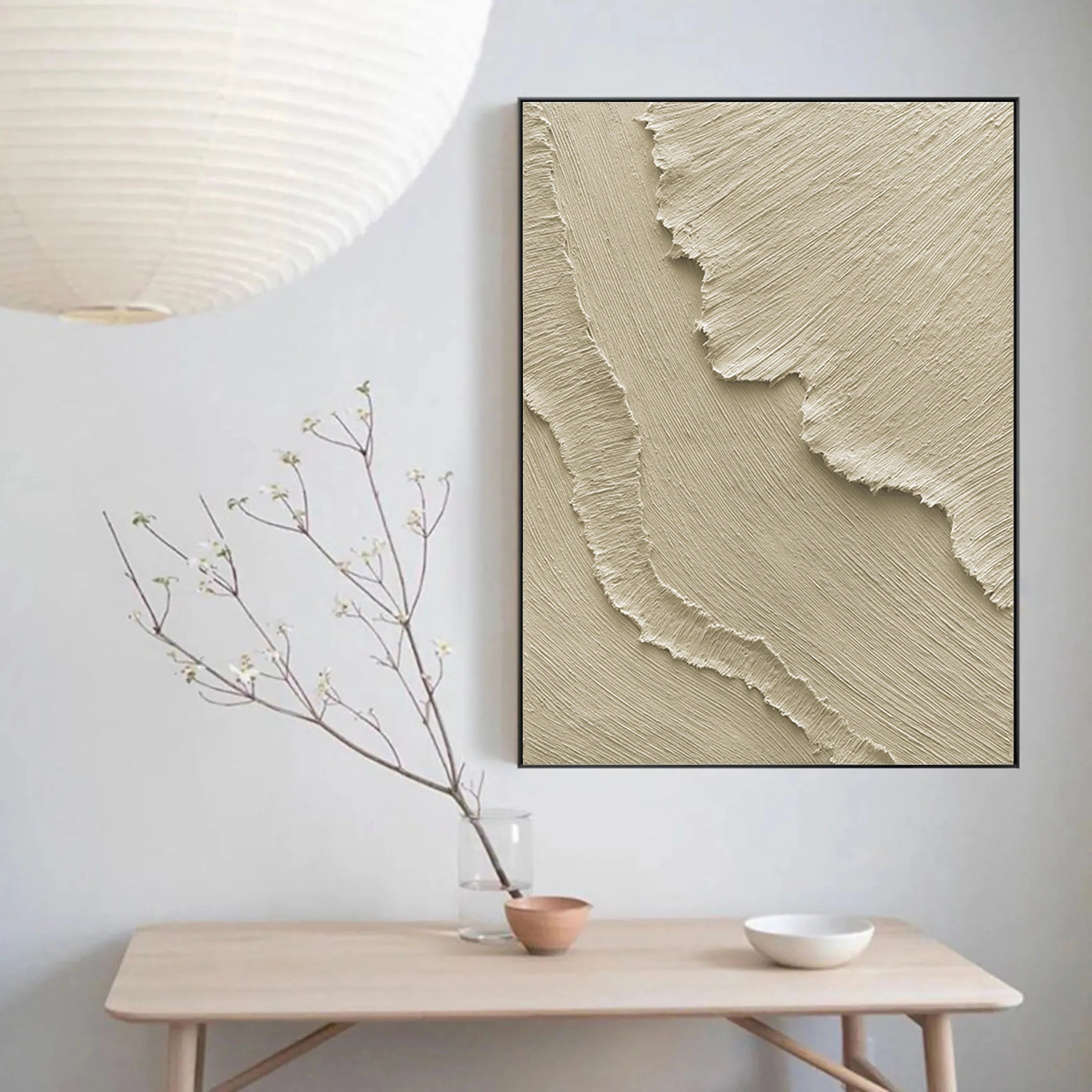Beige Minimalist Textured Wall Art #MM034