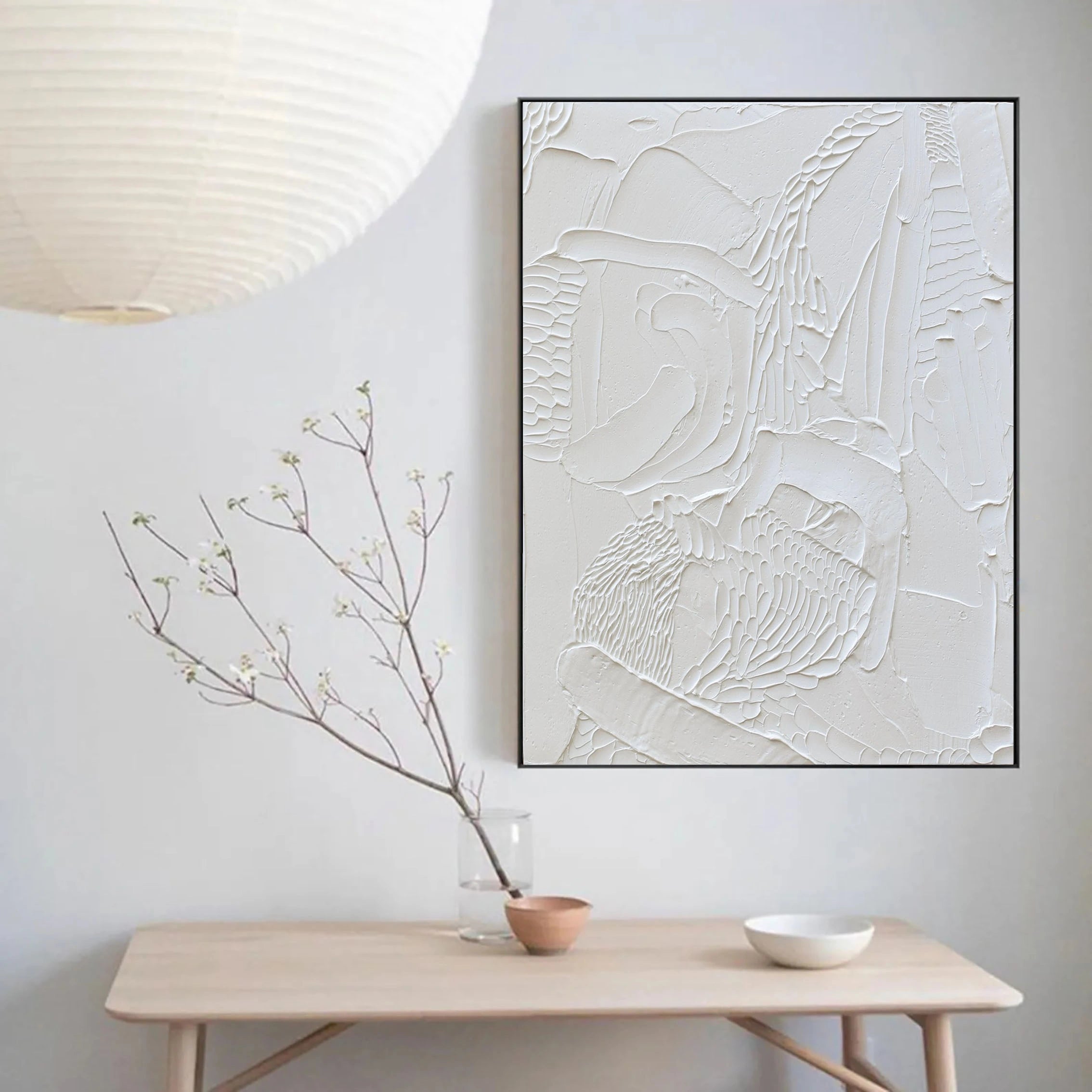 Plaster Art Minimalist Textured Painting #MM012-Vertical
