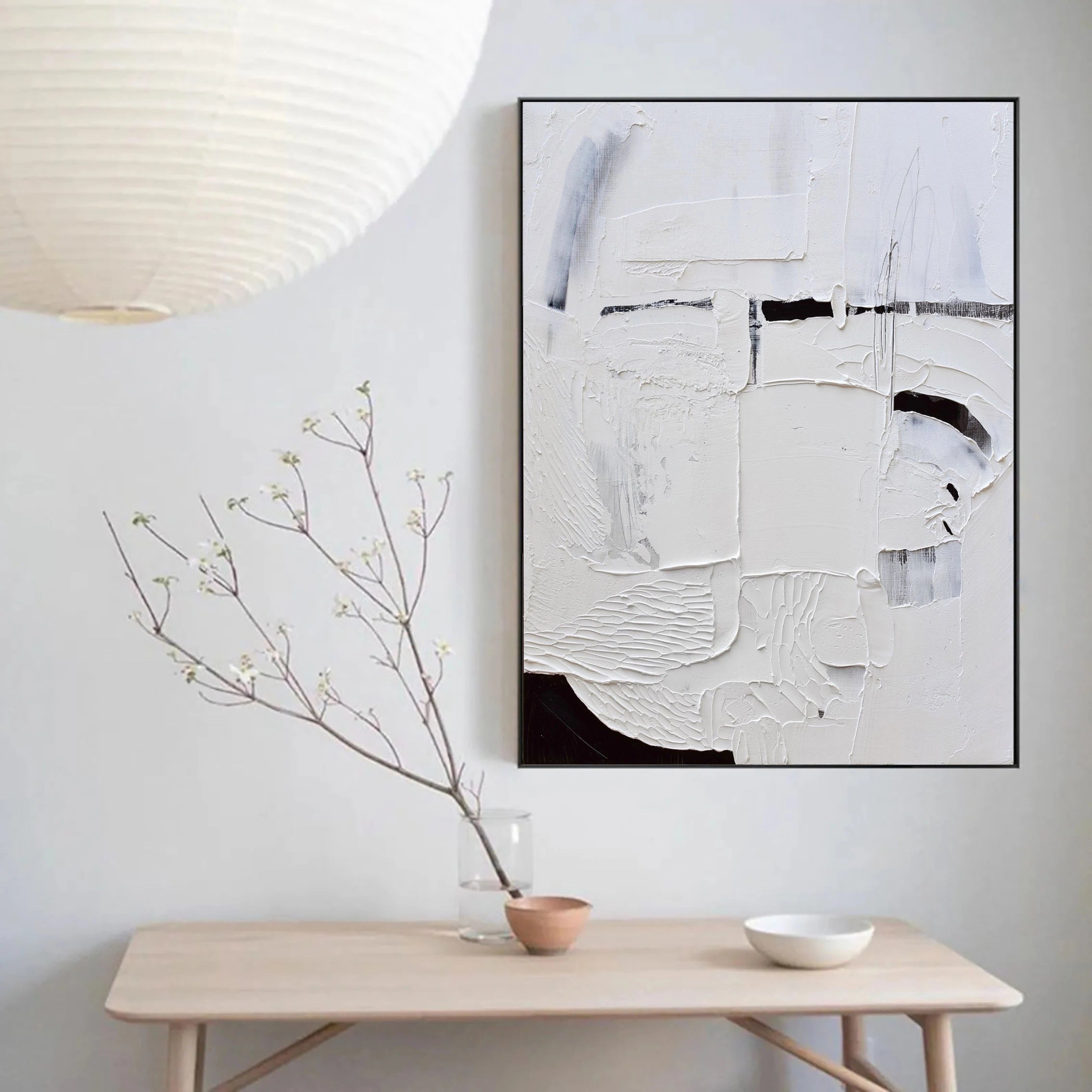 Plaster Art Minimalist Textured Painting #MM008-Vertical
