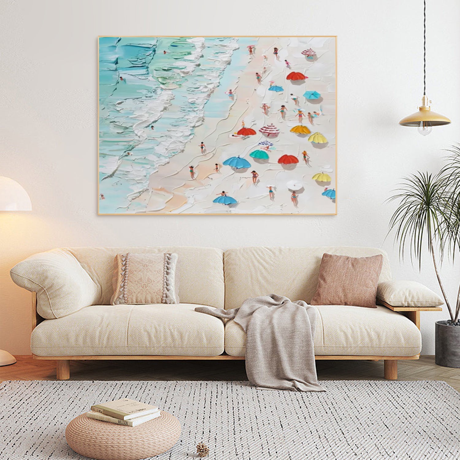 Custom Size Seascape and Snowy Peak Painting #SP021