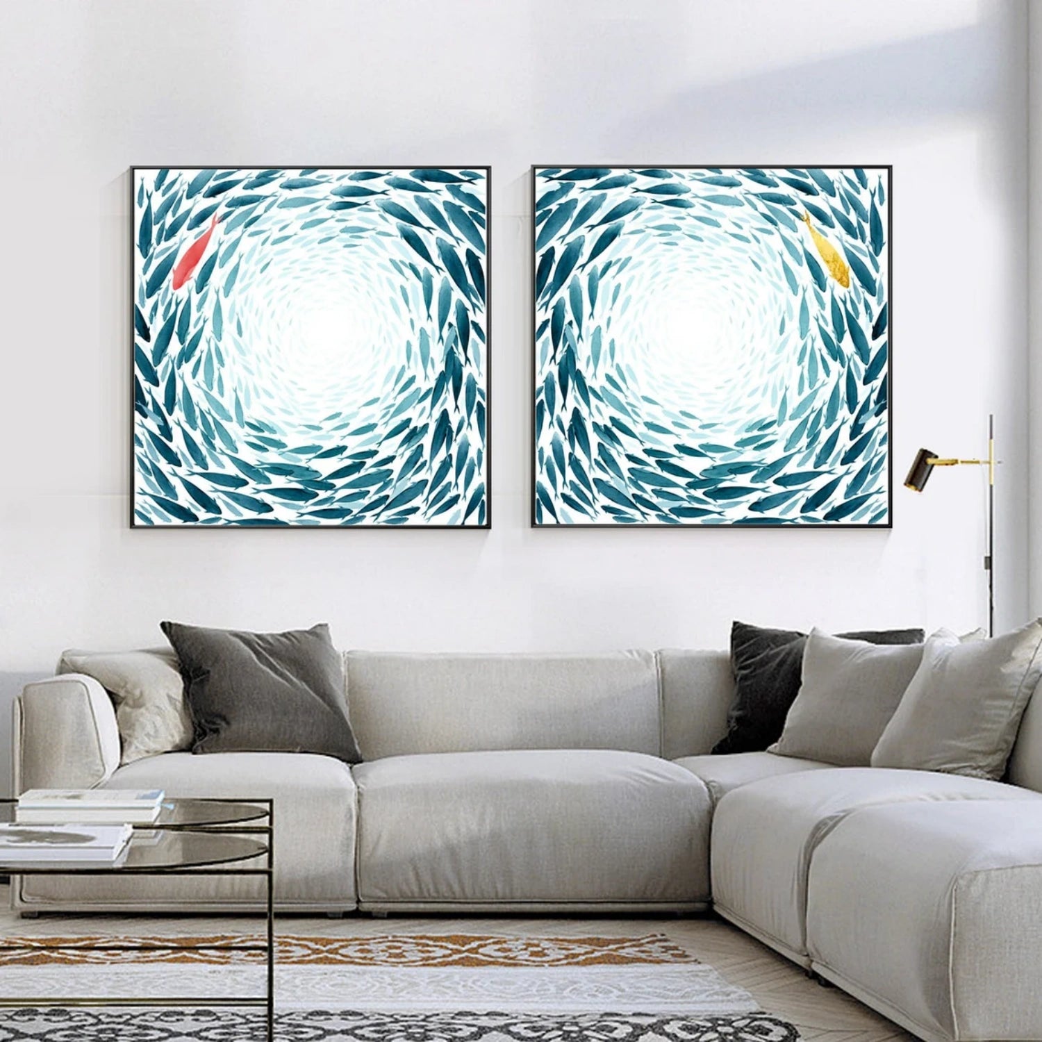 Abstract Animal Square Ser of 2 Canvas Art #AP170