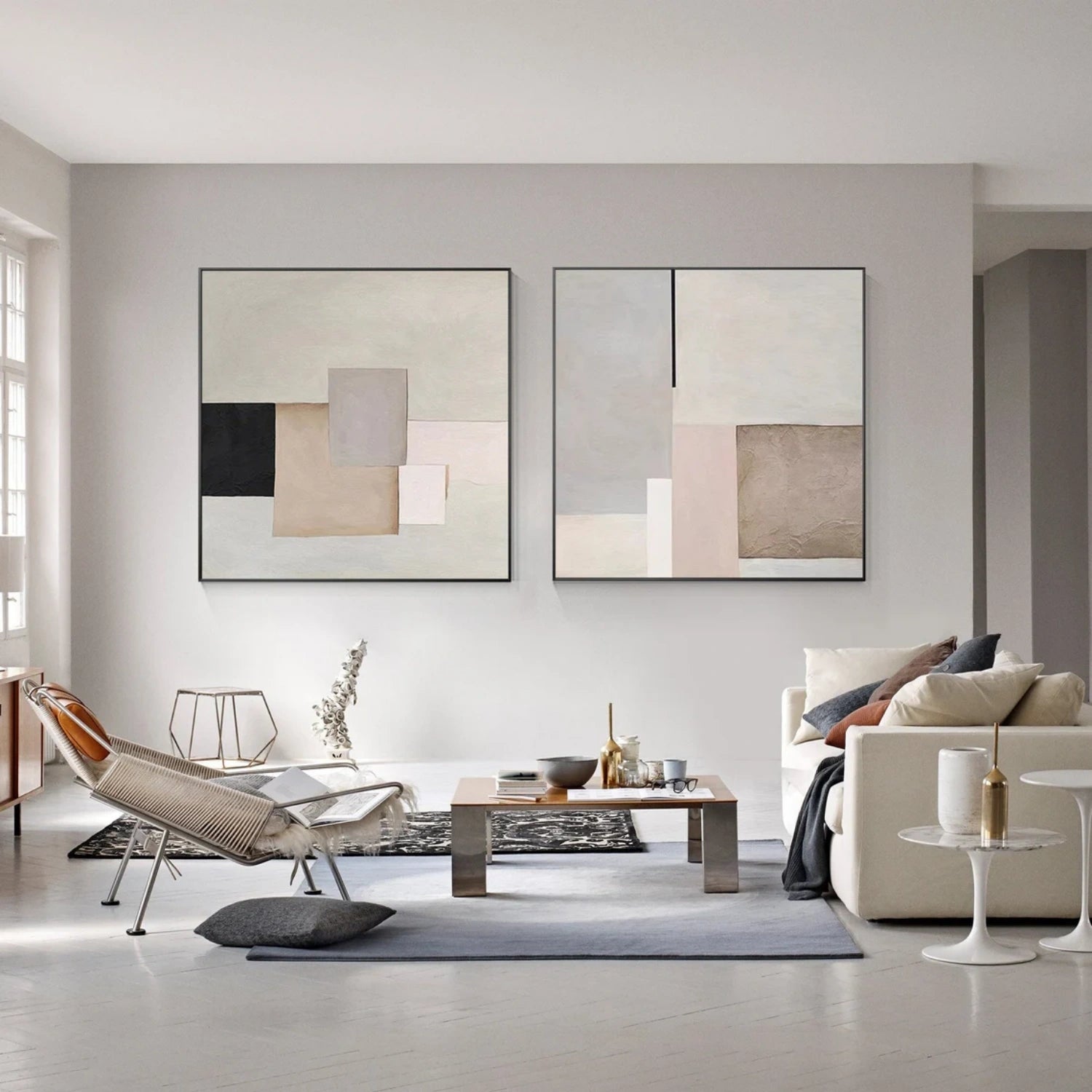 Abstract Square Set of 2 Wall Art #AB 498