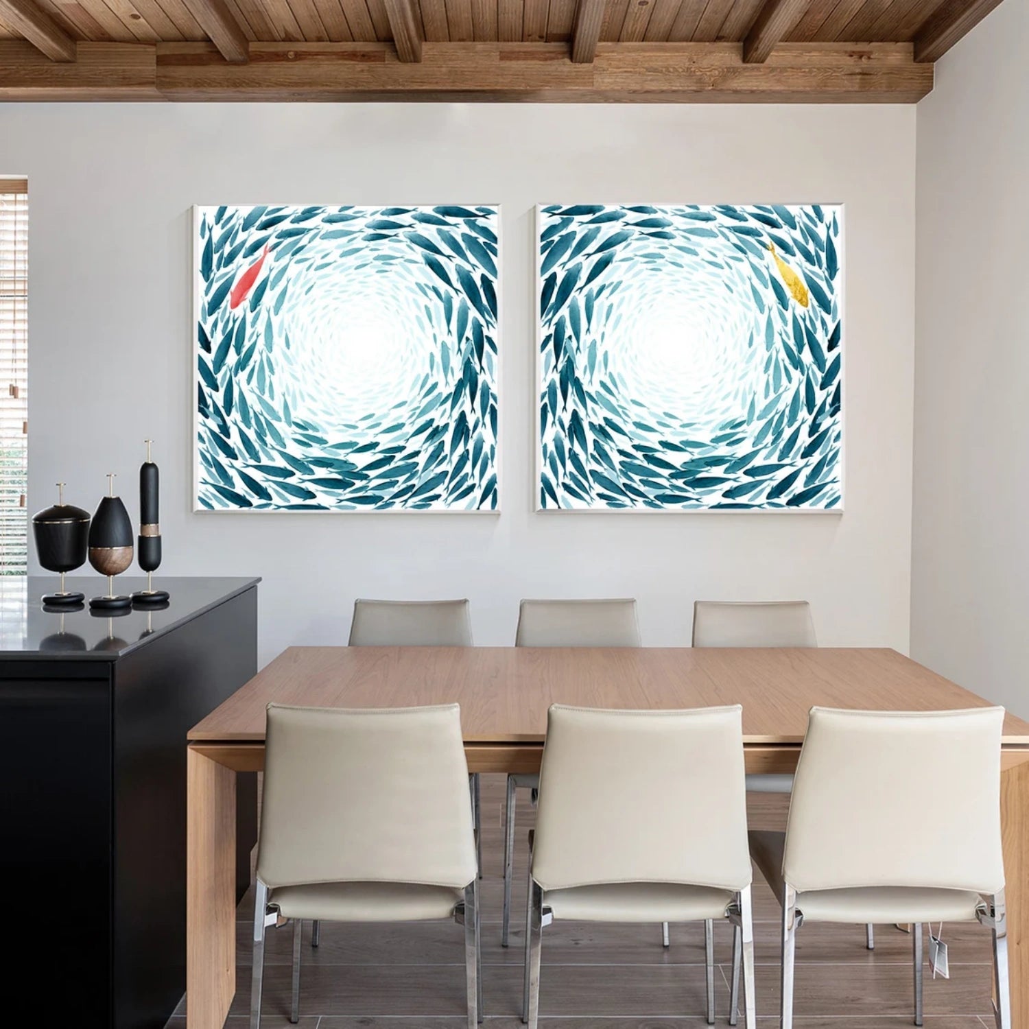Abstract Animal Square Ser of 2 Canvas Art #AP170