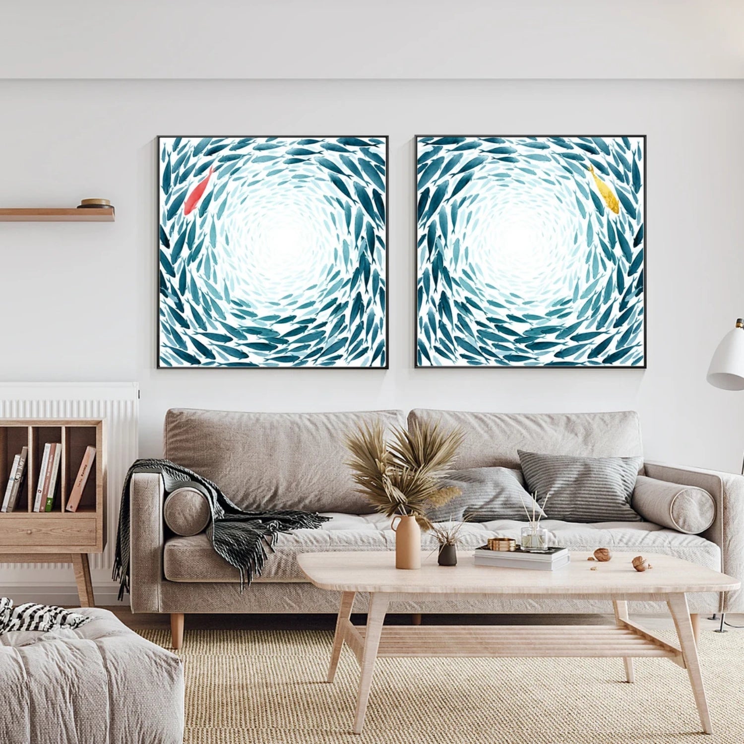Abstract Animal Square Ser of 2 Canvas Art #AP170