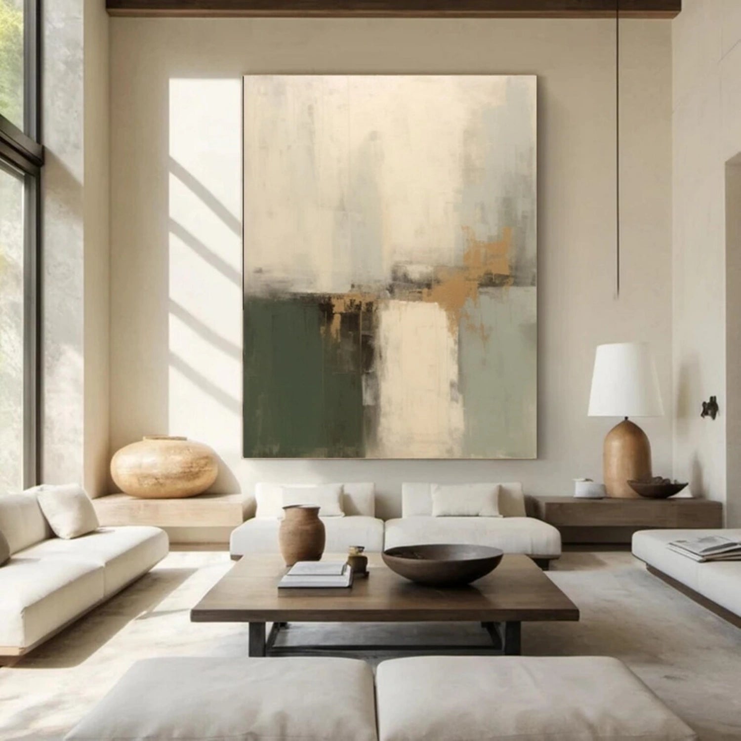 Beige & Green Wabi Sabi Wall Art #WS315