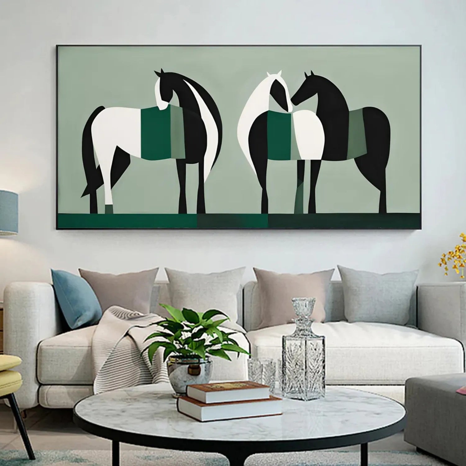 Abstract Animal Horse Canvas Art #AP166