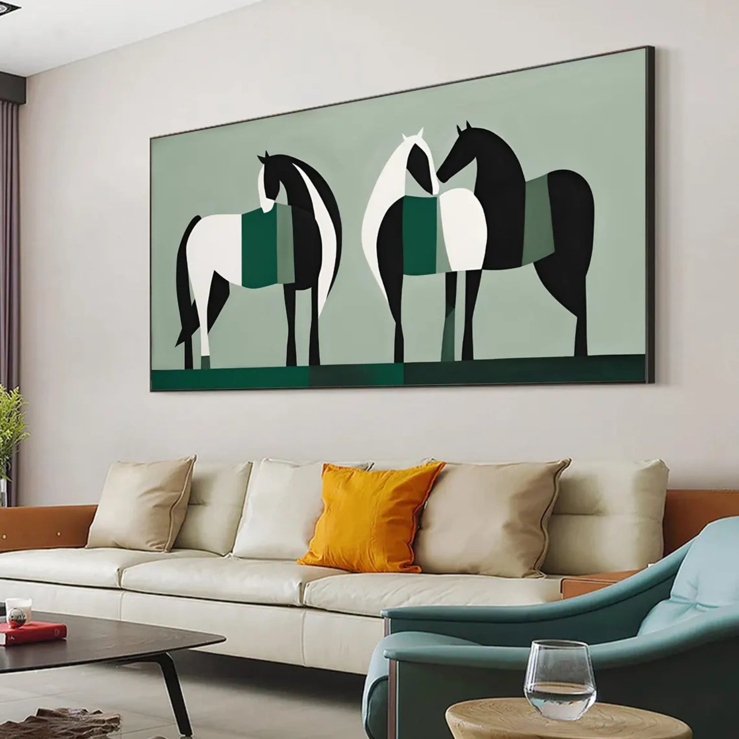 Abstract Animal Horse Canvas Art #AP166