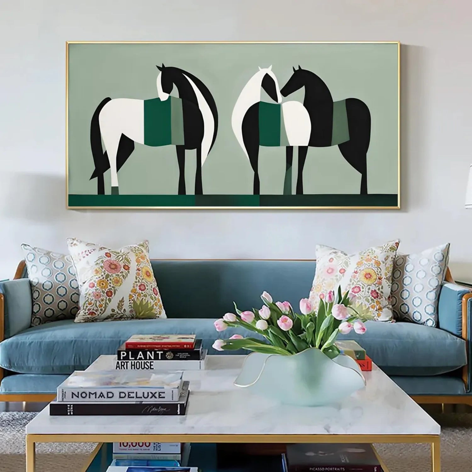 Abstract Animal Horse Canvas Art #AP166