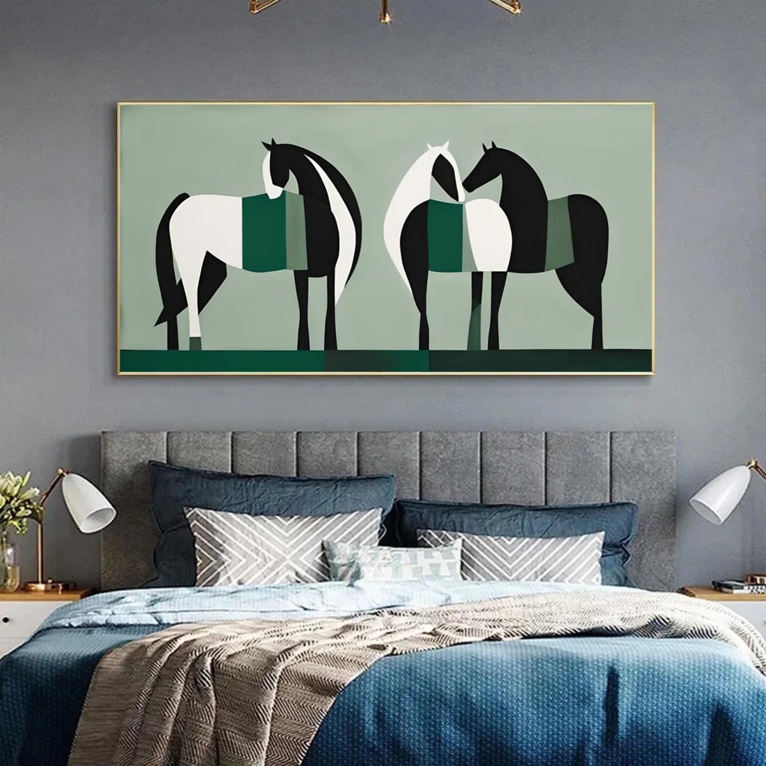 Abstract Animal Horse Canvas Art #AP166