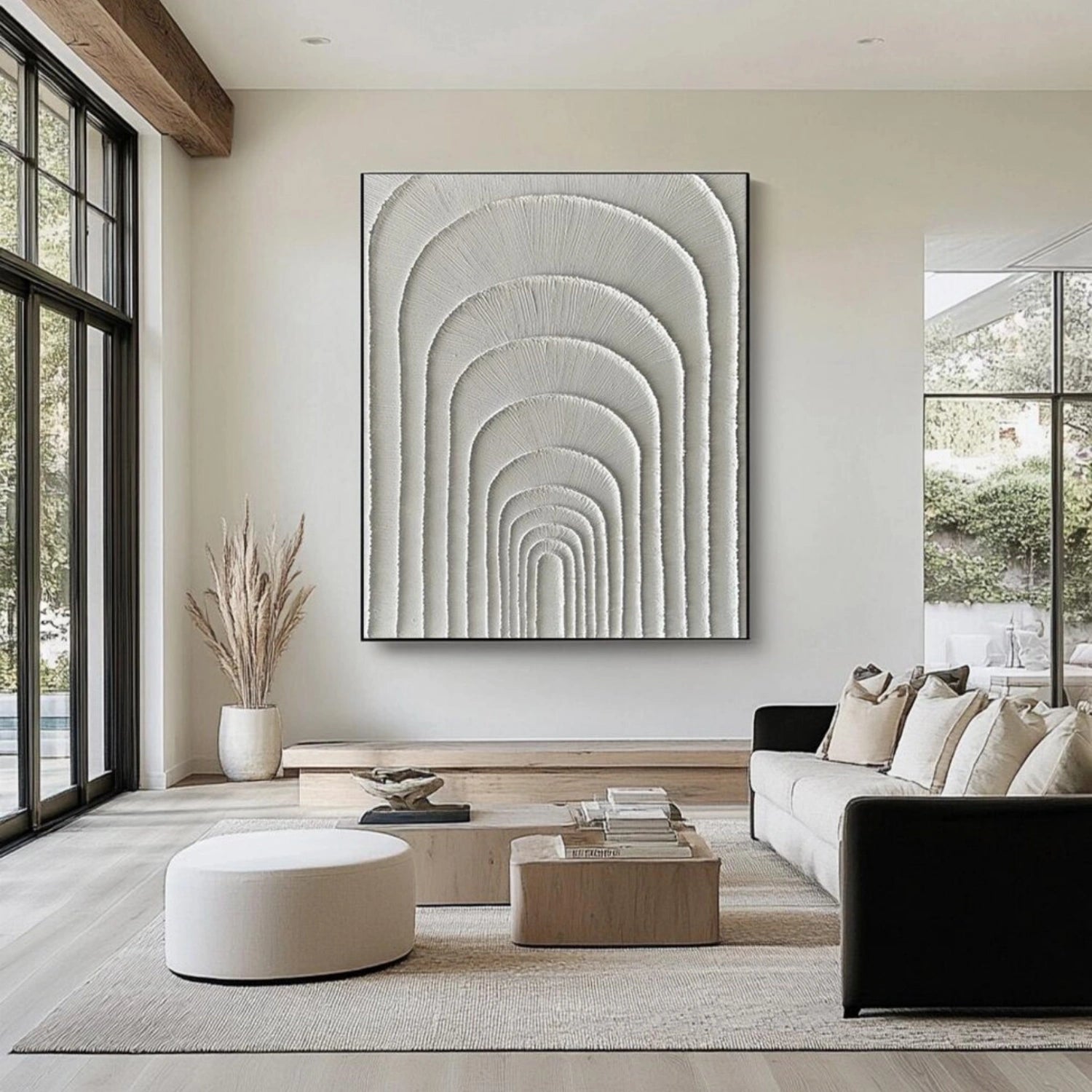 White Plaster Art Minimalist Textured Paintings Canvas #MM315