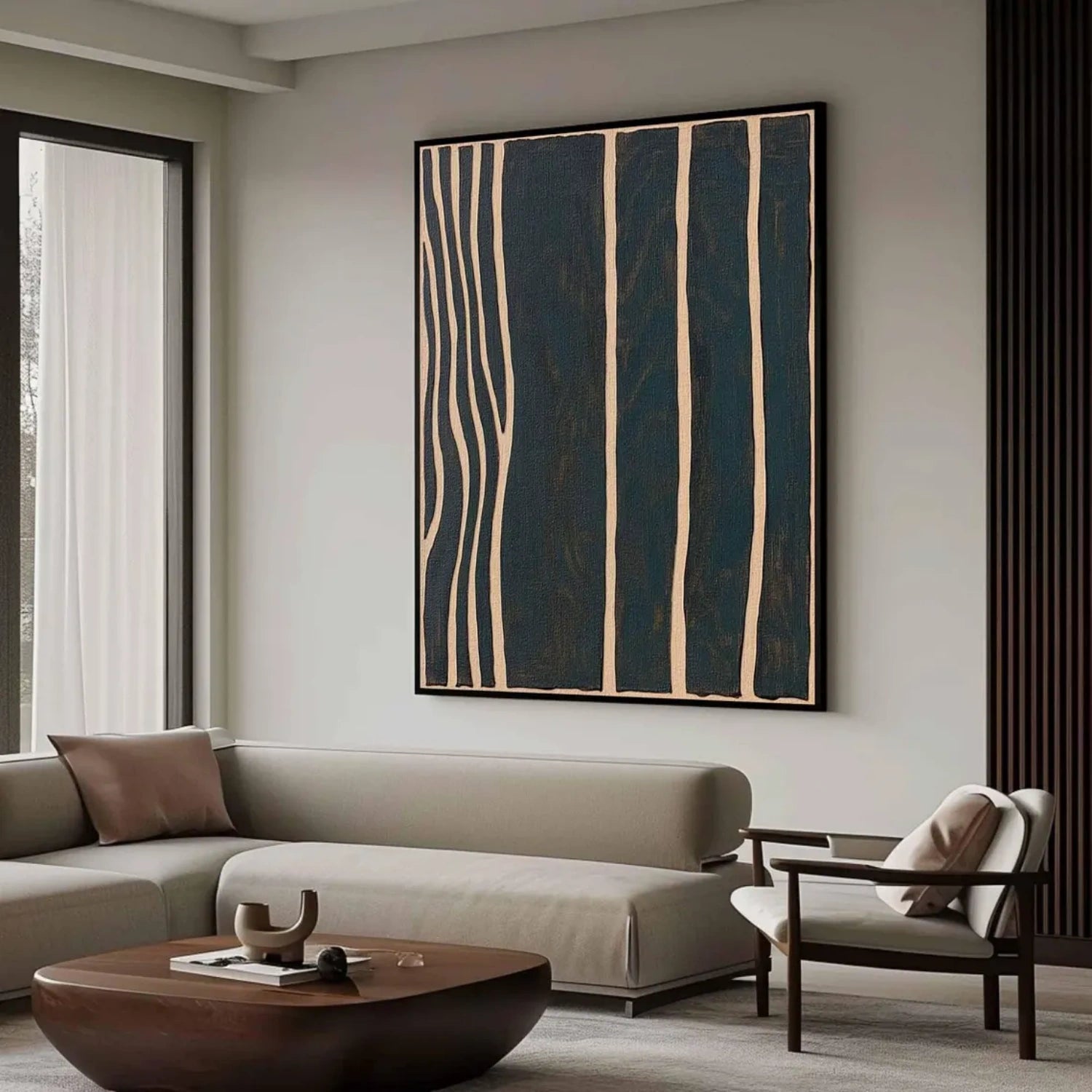 Black & Beige Wabi Sabi Textured Wall Art #WS312
