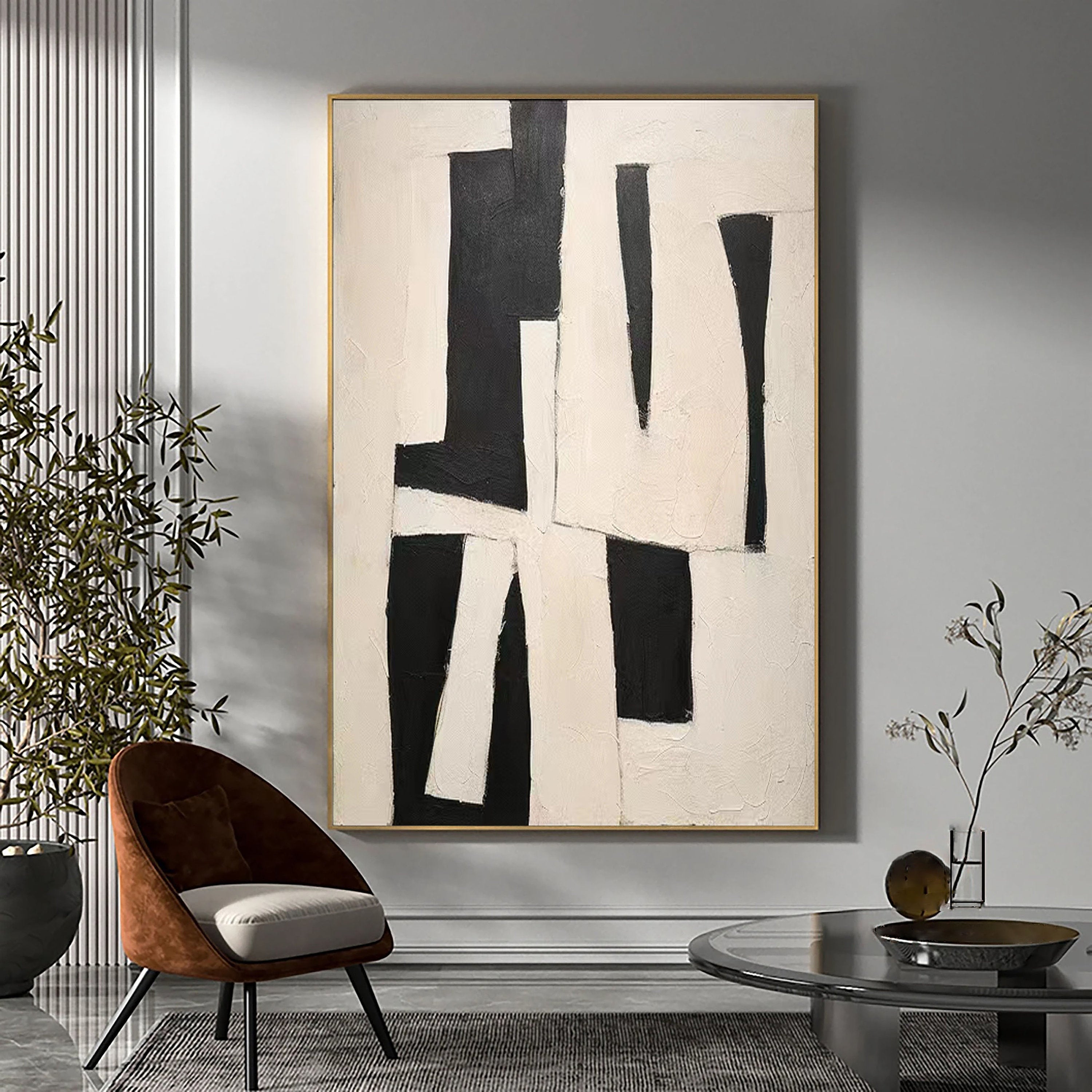 Beige & Brown Abstract #BB038
