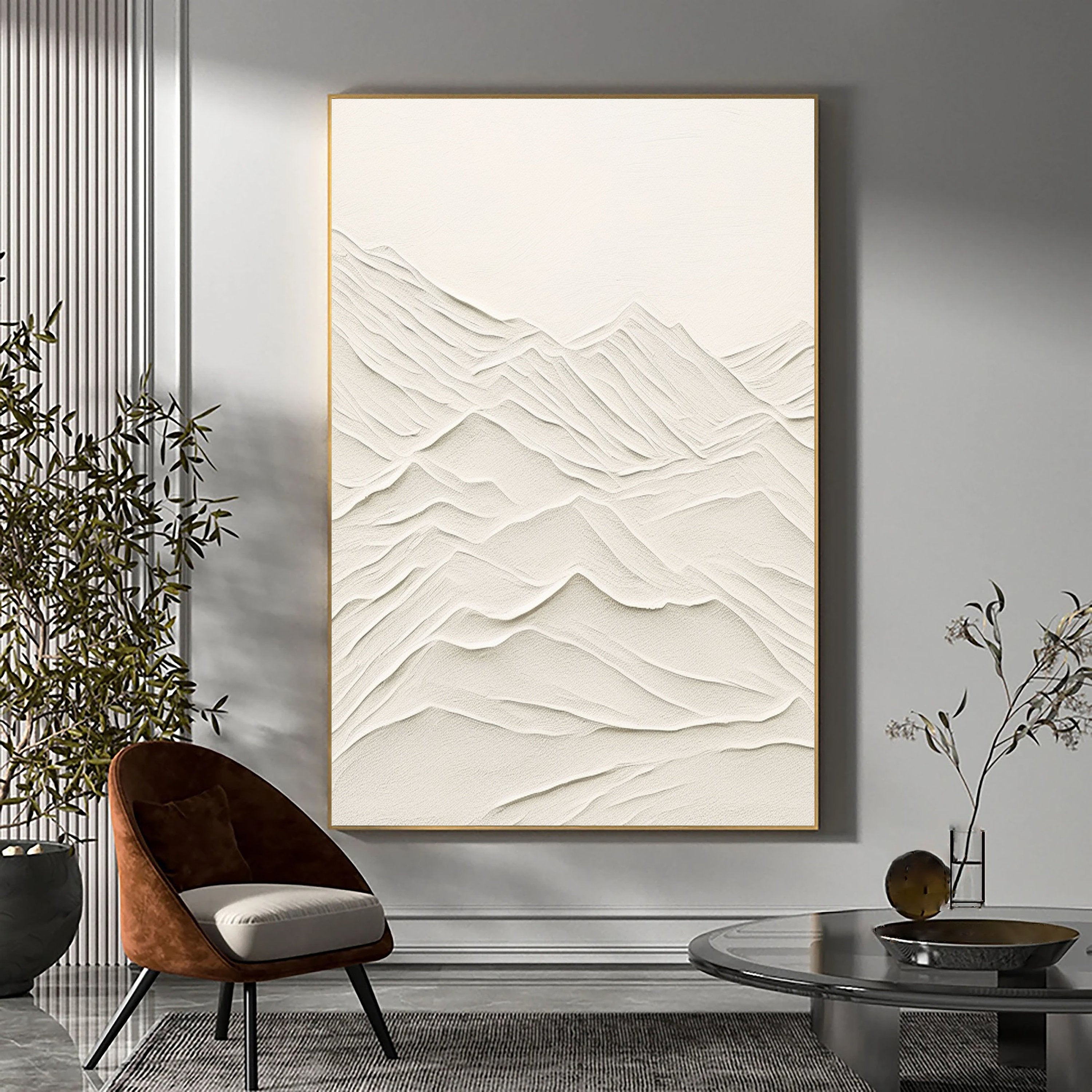 Beige Minimalist Textured Wall Art #MM092