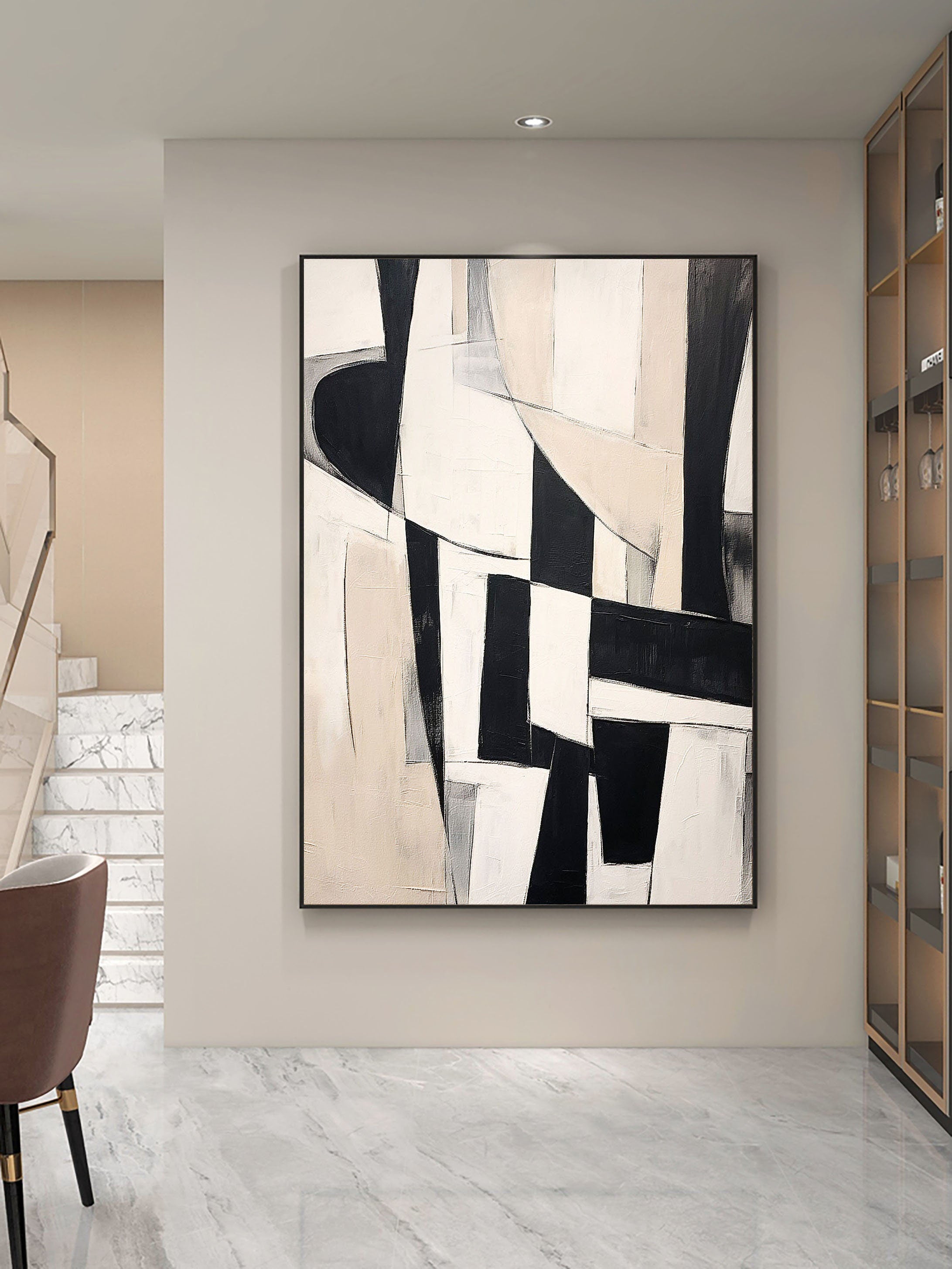 Beige & Brown Abstract #BB013