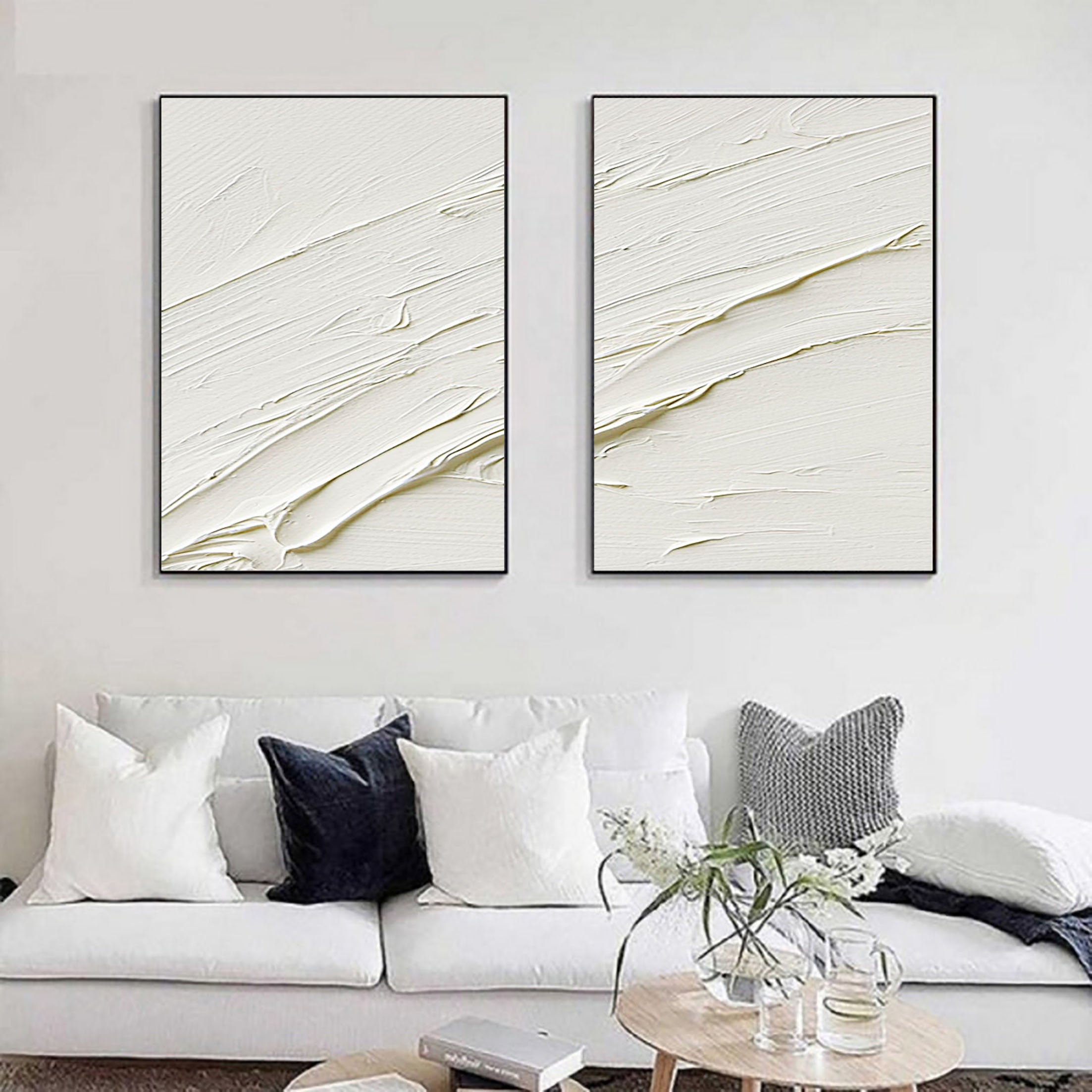 Plaster Art Minimalist Textured Painting Set of 2 #MM088