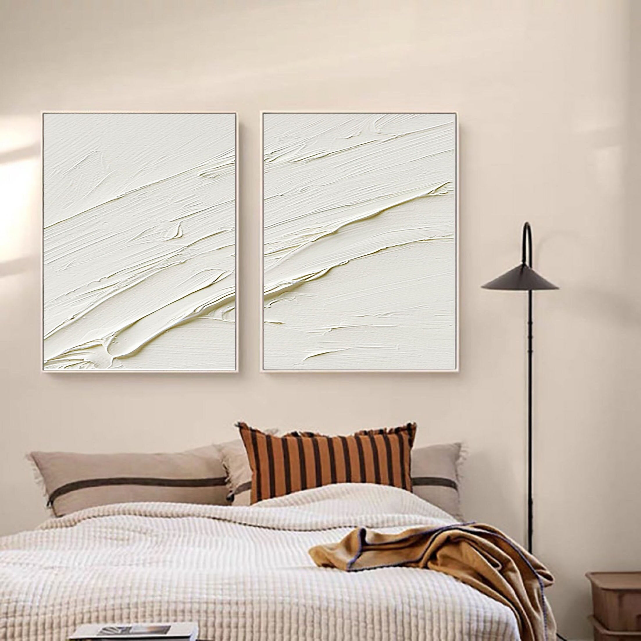 Plaster Art Minimalist Textured Painting Set of 2 #MM088