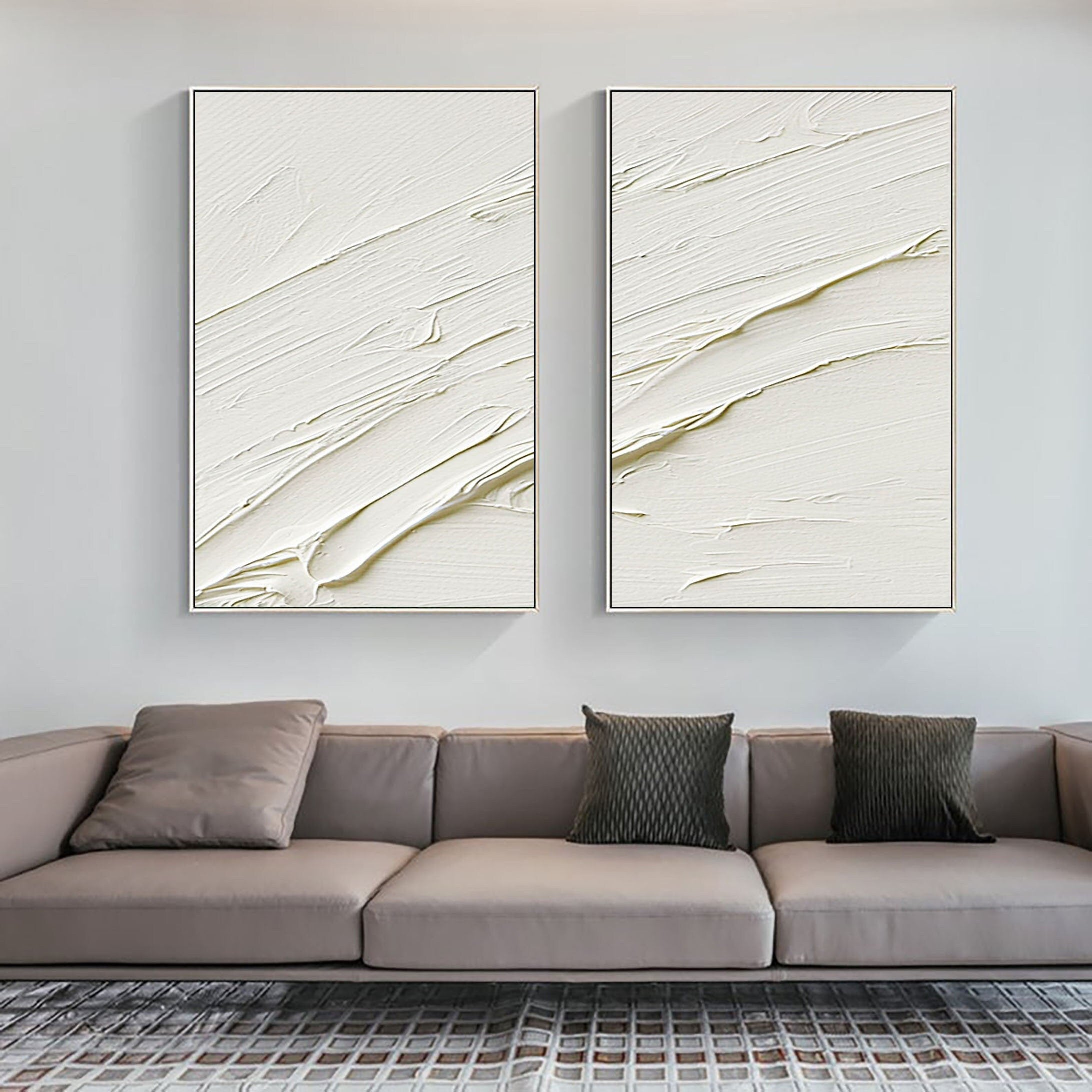 Plaster Art Minimalist Textured Painting Set of 2 #MM088