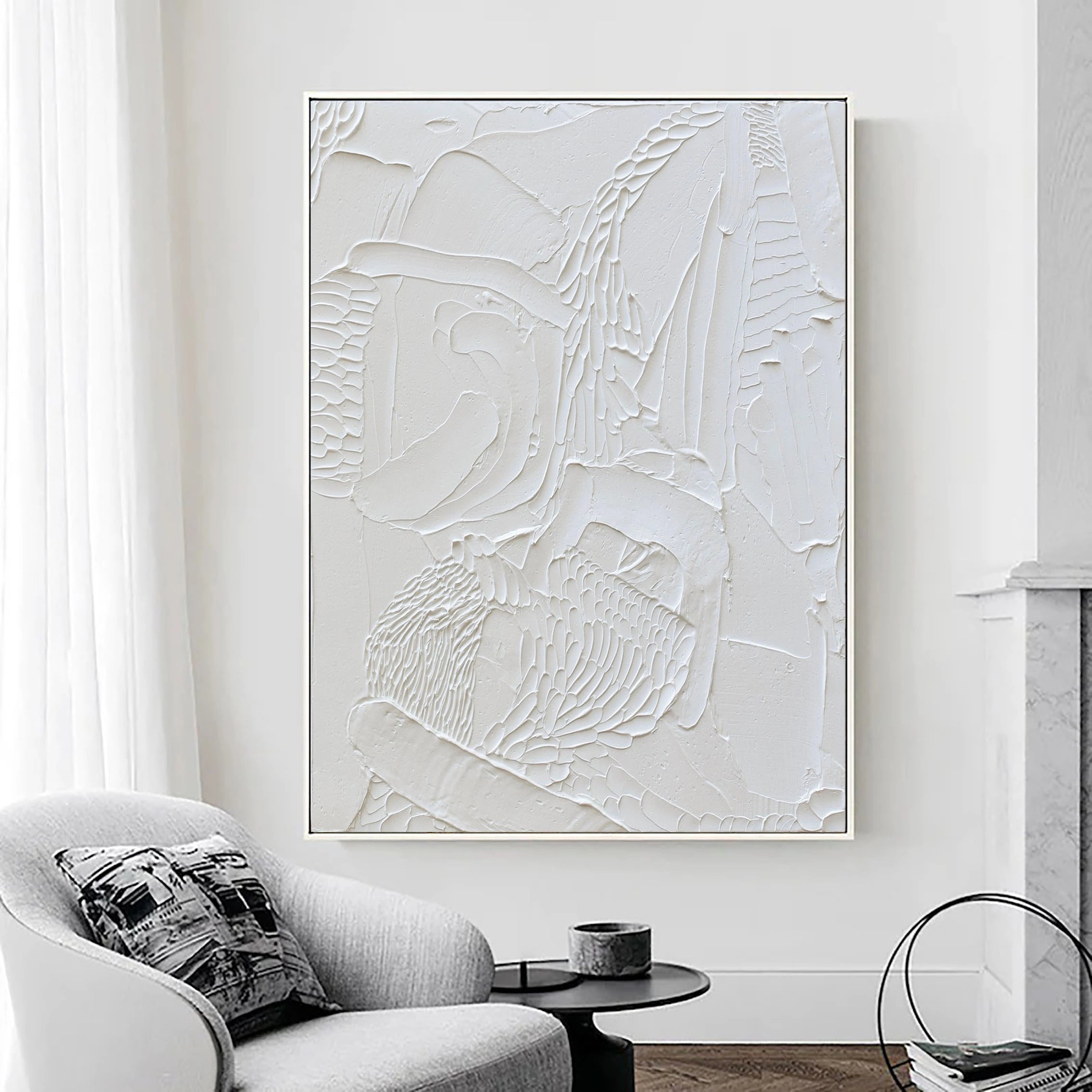 Plaster Art Minimalist Textured Painting #MM012-Vertical