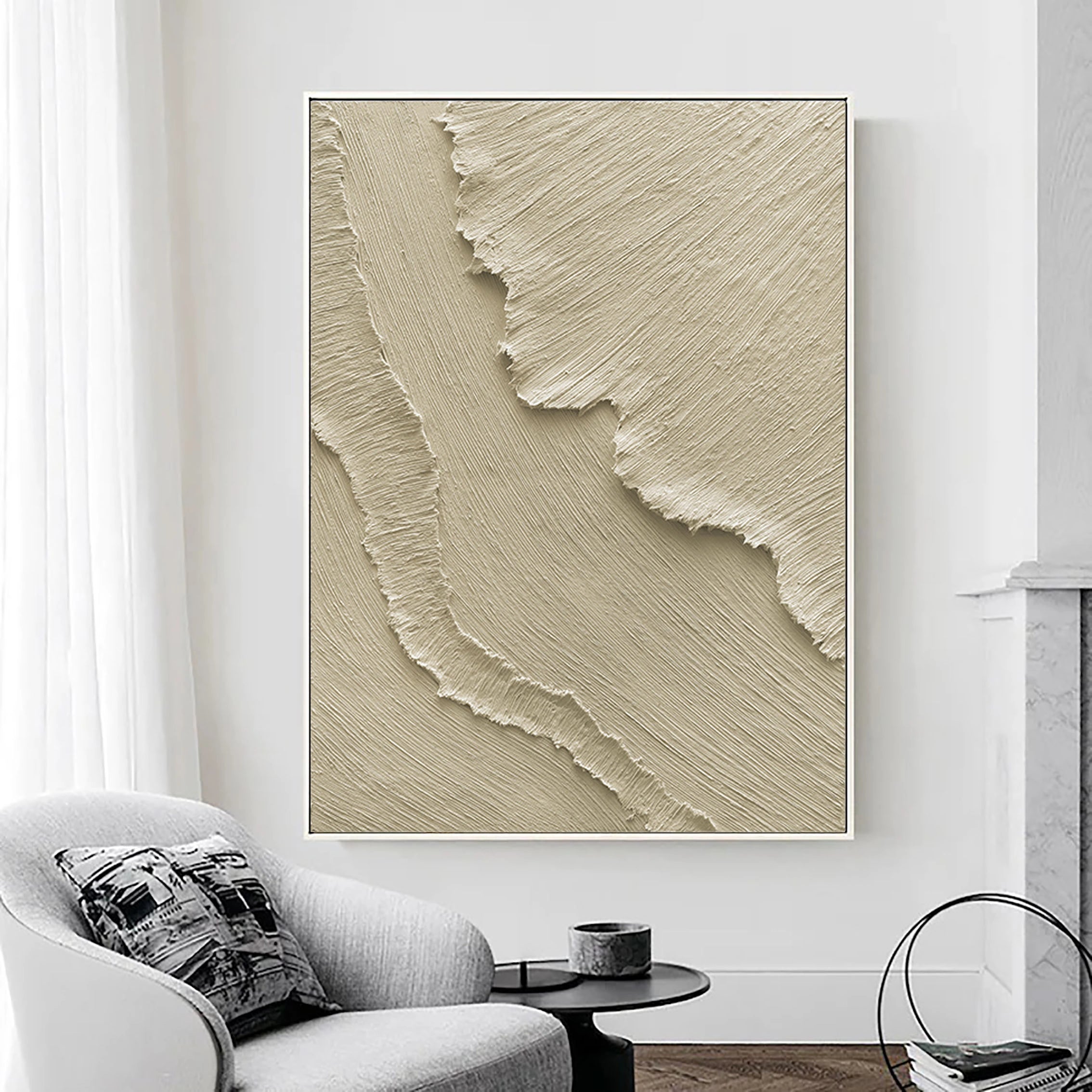 Beige Minimalist Textured Wall Art #MM034