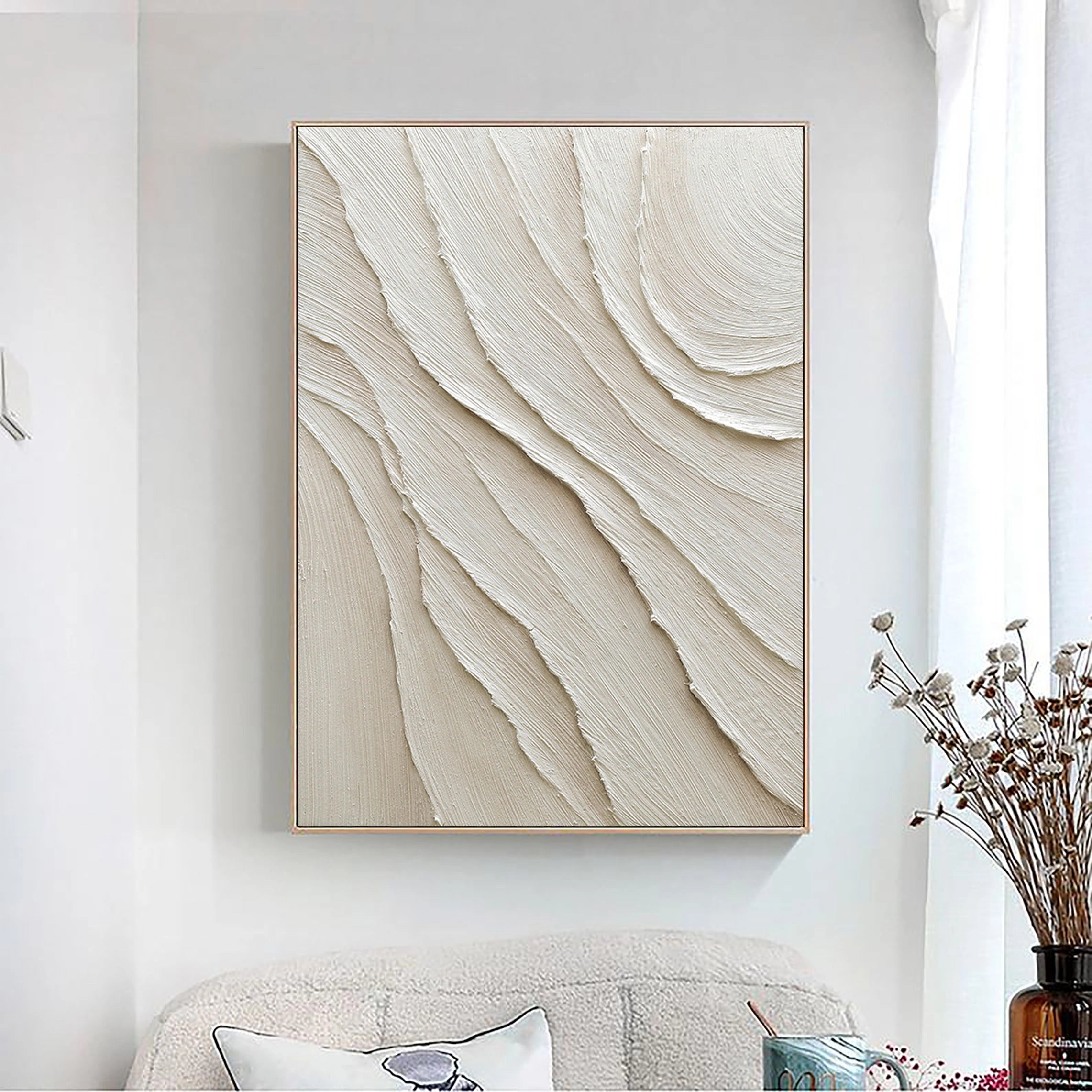 Beige Minimalist Textured Wall Art #MM032