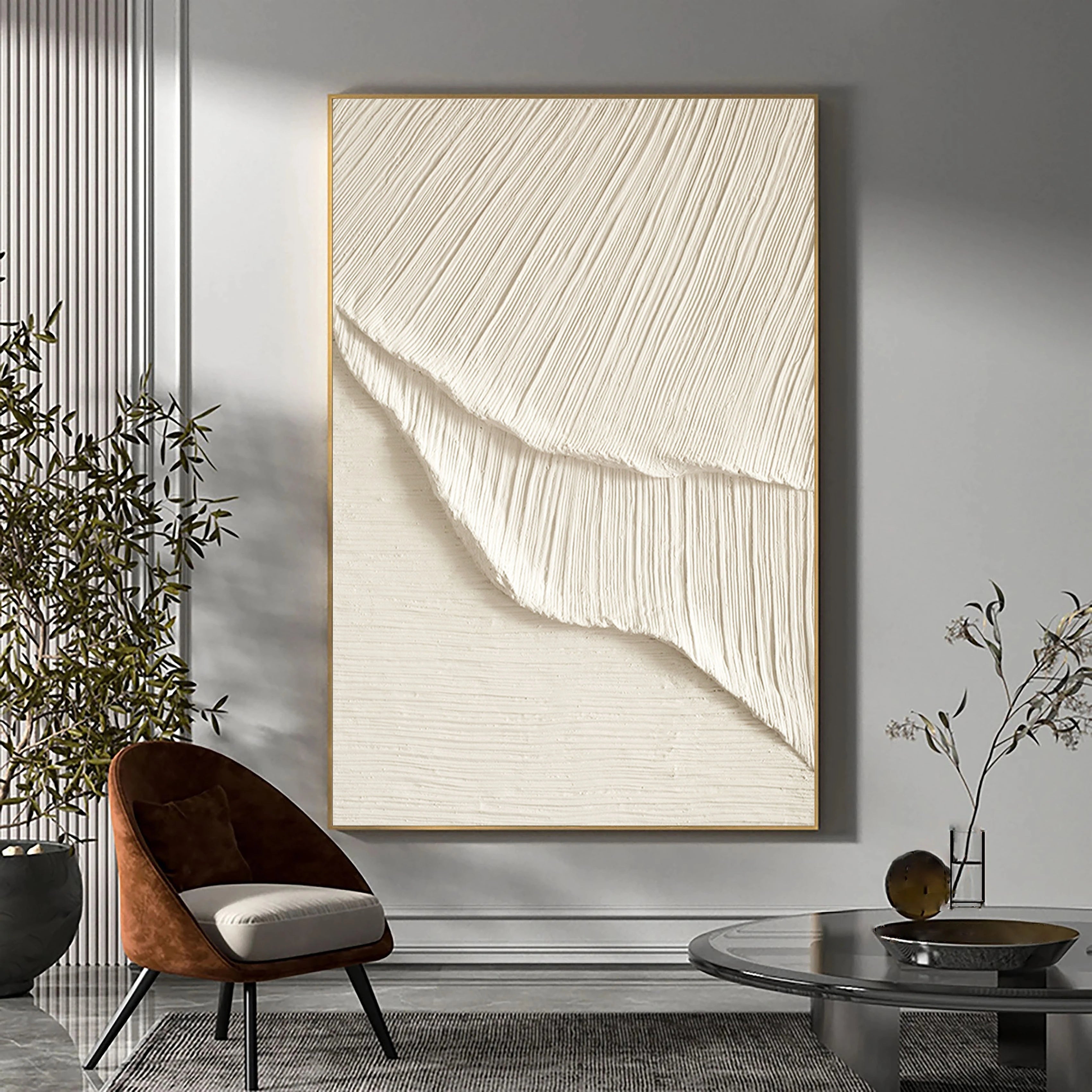 Beige Minimalist Textured Wall Art #MM030