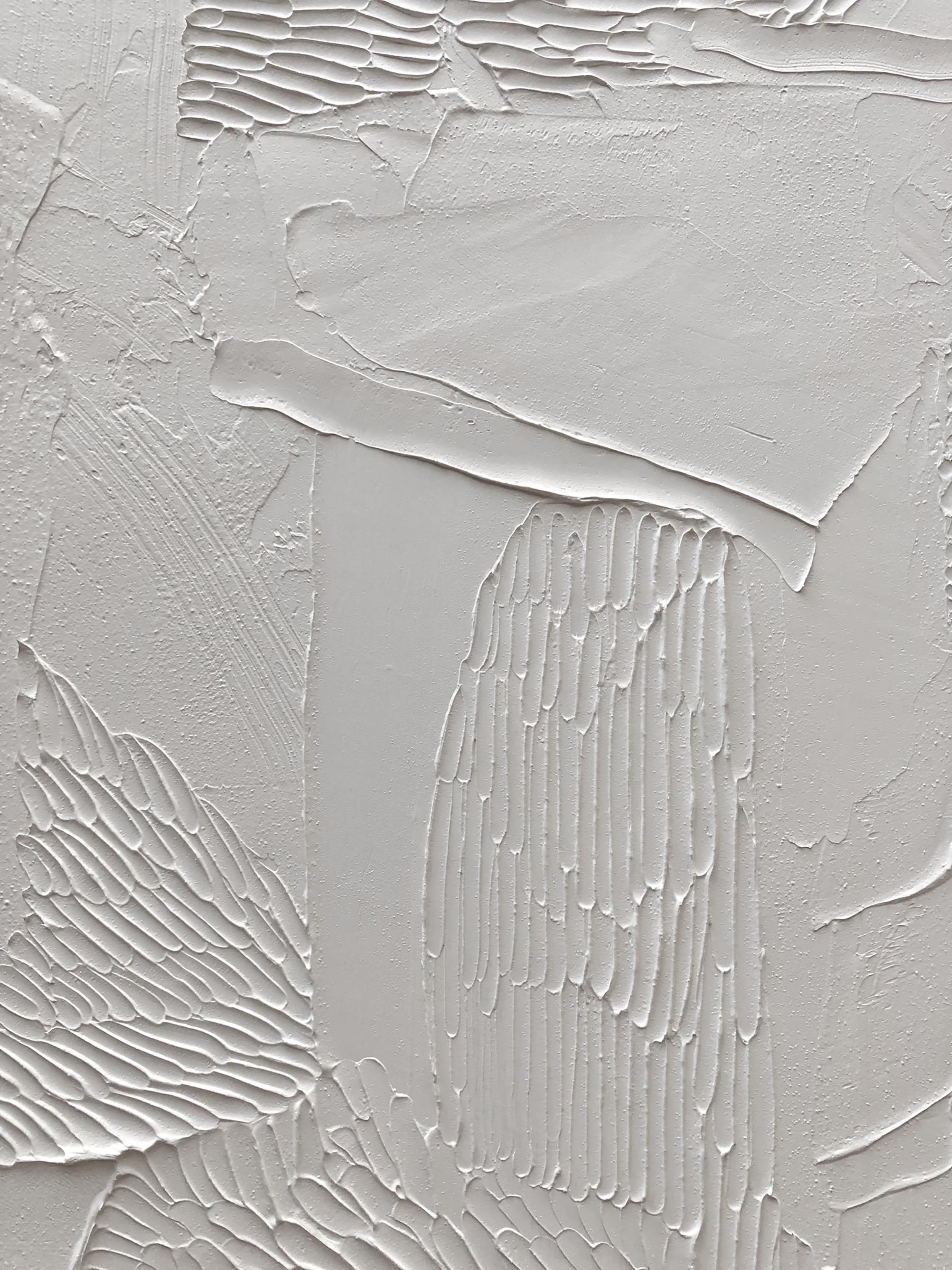 White Minimalist Textured Painting Canvas #MM076