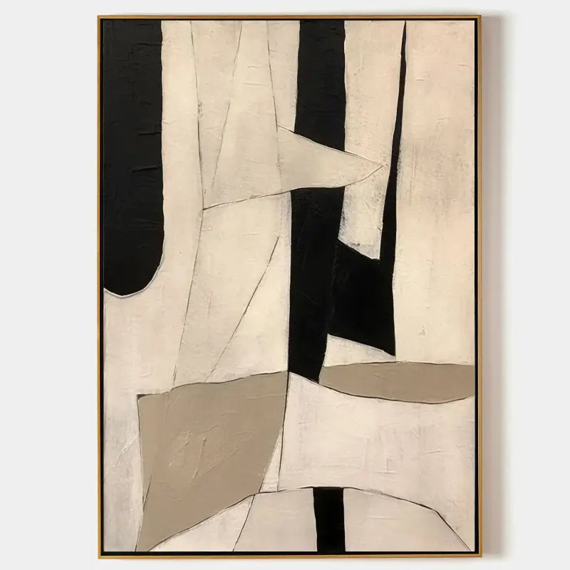 White Wabi Sabi Wall Art Boho Wall Art White Abstract Painting Black ...