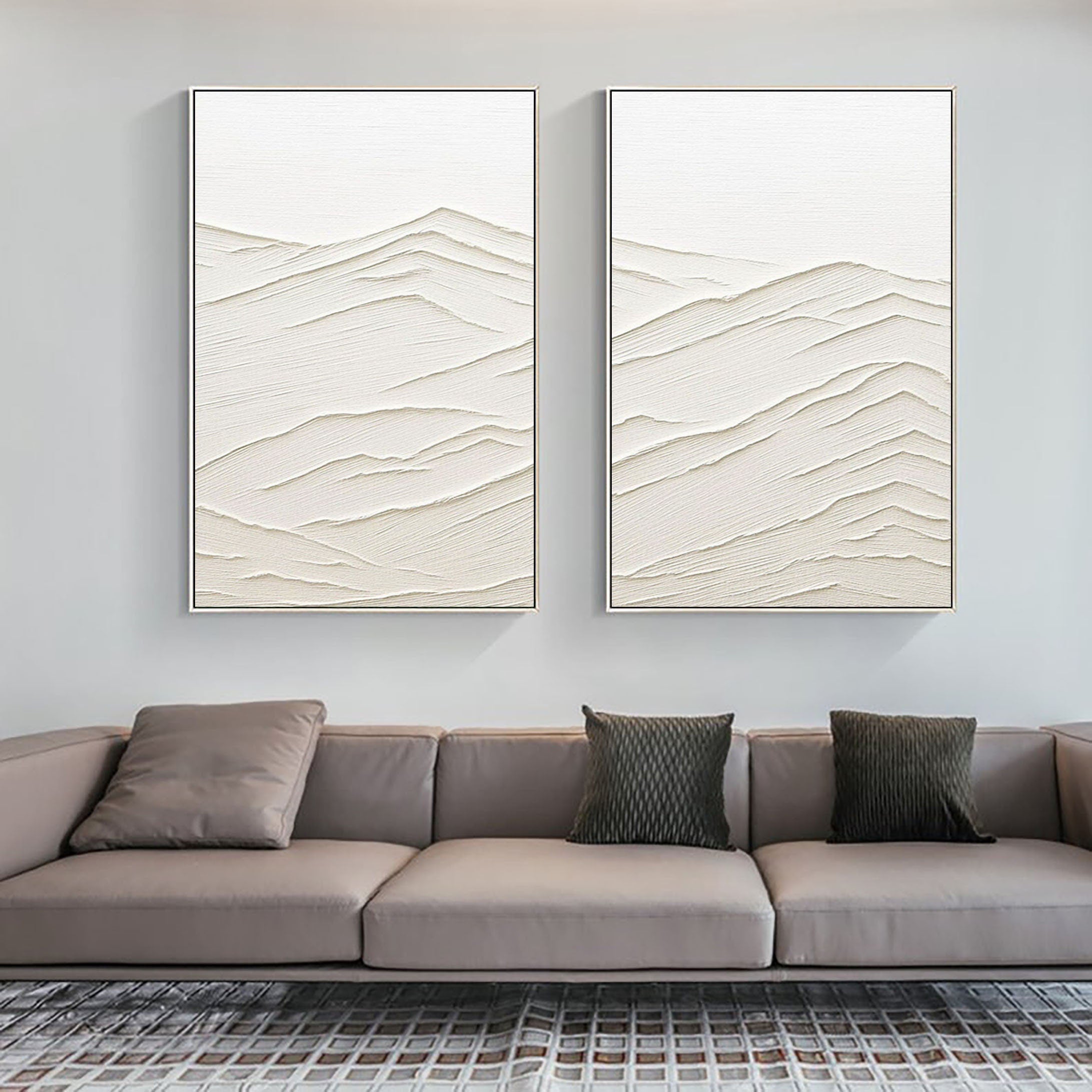 Plaster Art Minimalist Textured Paintings Set of 2 #MM079