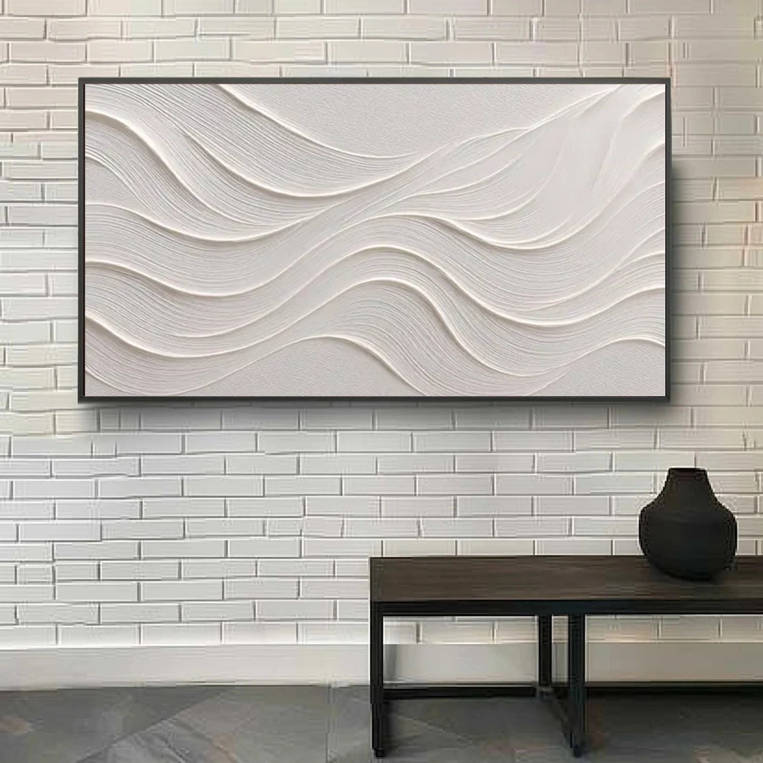 White Minimalist Textured Wall Art  #MM374