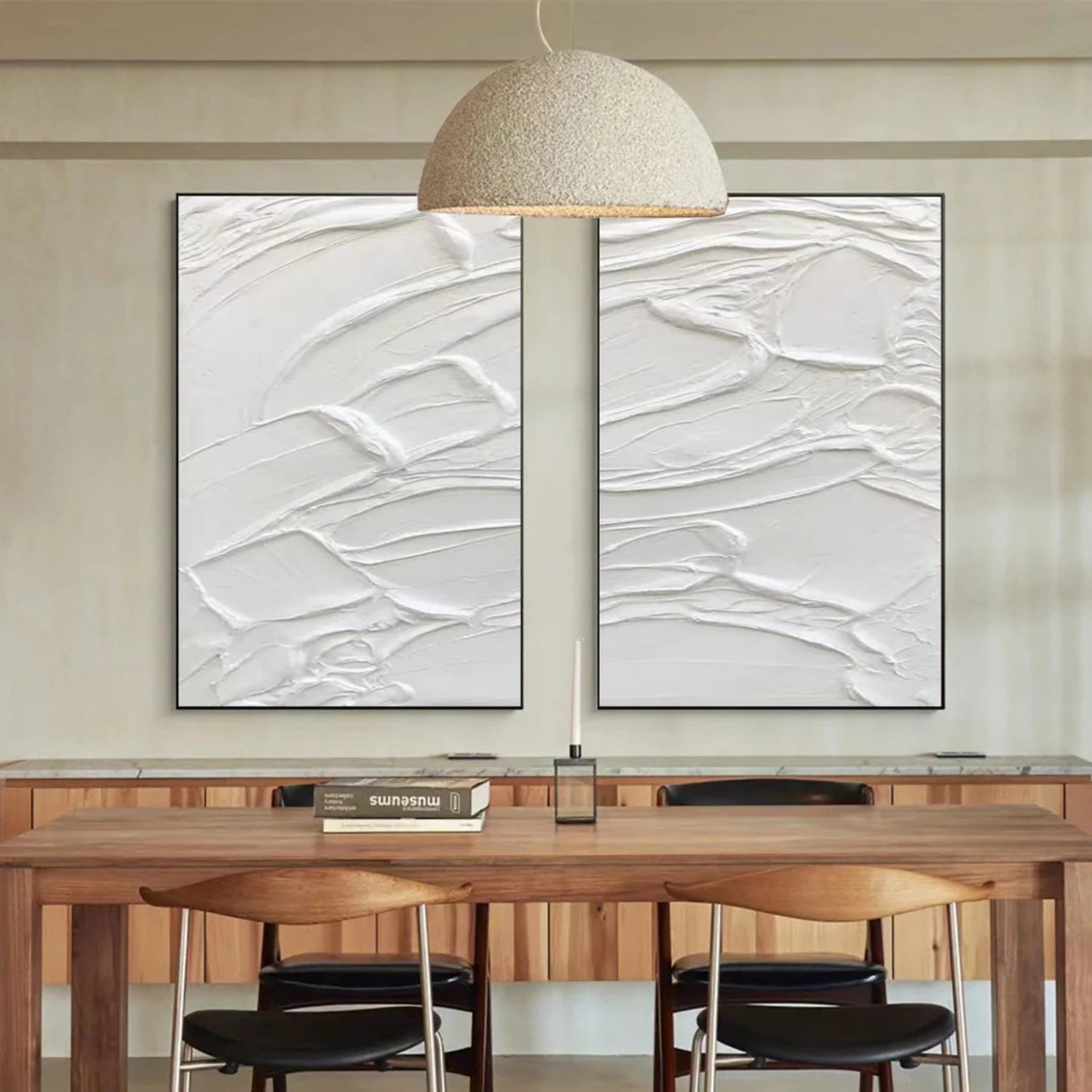 White Textured Painting Canvas Set of 2 #MM316