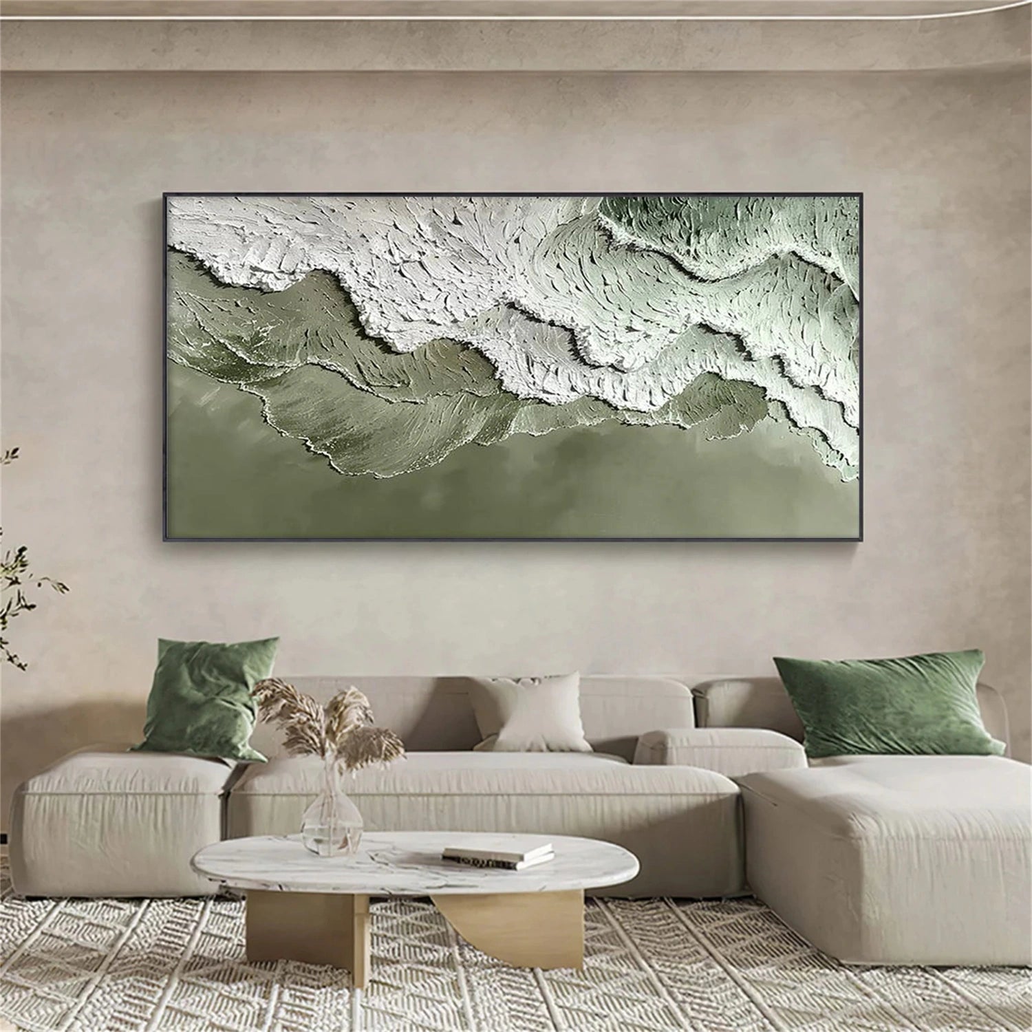 Ocean And Sky Abstract Textured Canvas Art #OS341