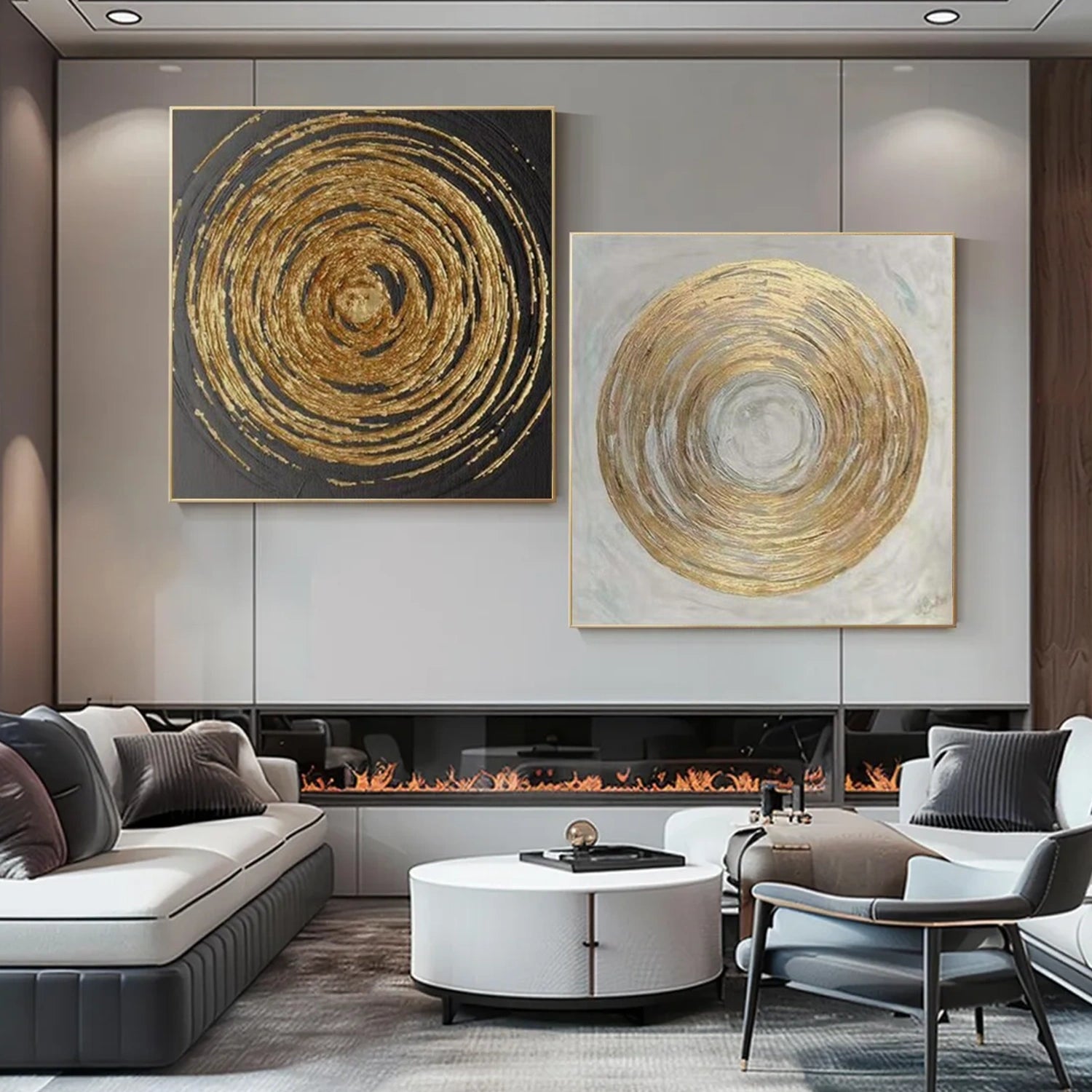 Minimalist Textured Wall Art Square Set of 2 #MM359