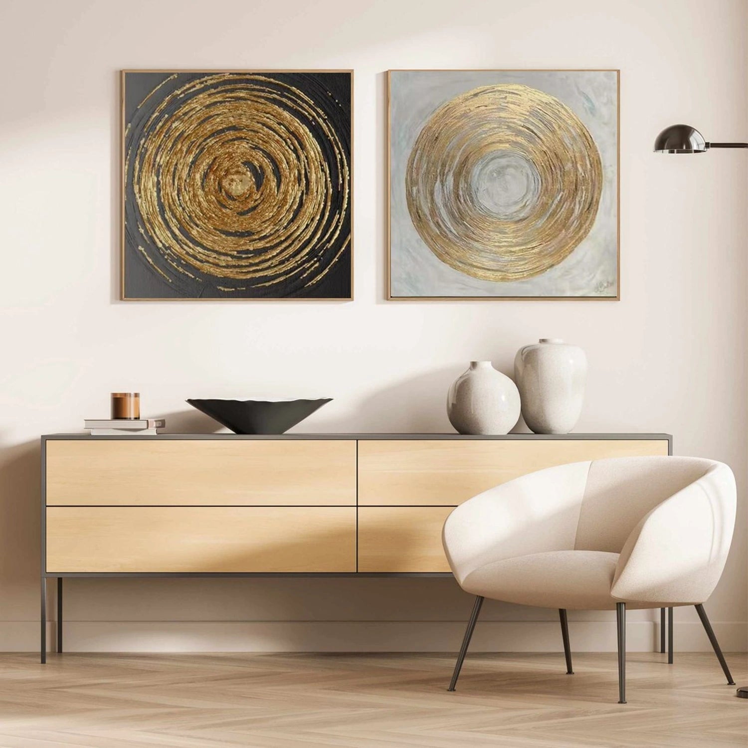 Minimalist Textured Wall Art Square Set of 2 #MM359