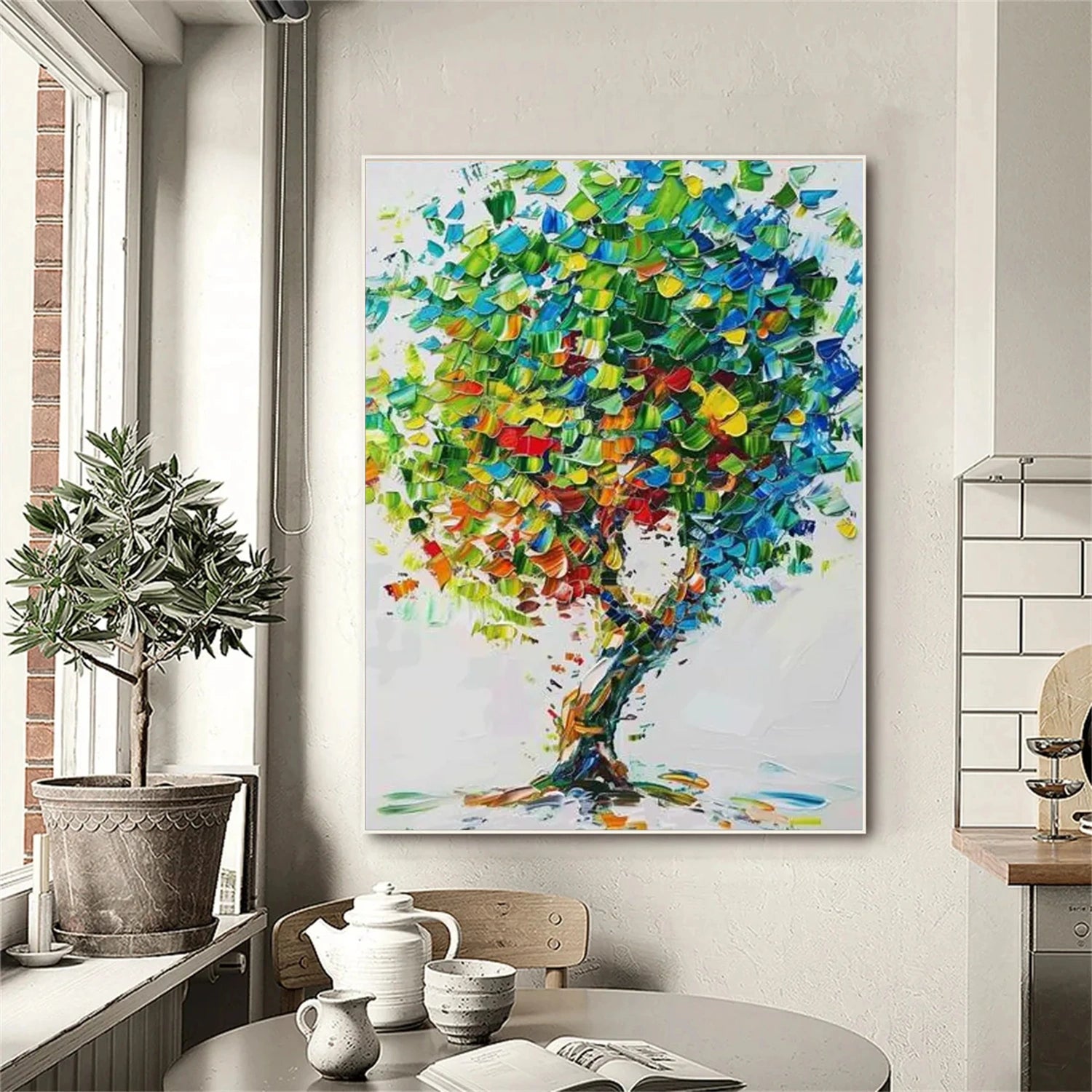 Flower & Tree Abstract Texture Canvas Art #FT 299