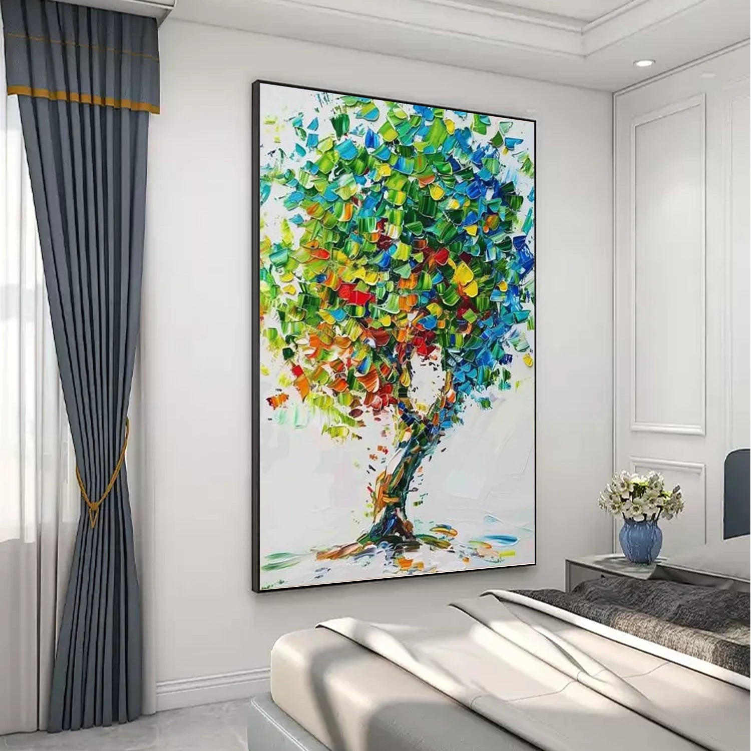 Flower & Tree Abstract Texture Canvas Art #FT 299