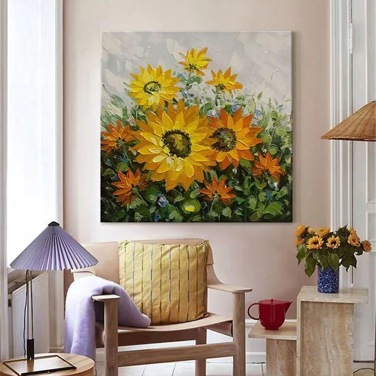 Extra Large Modern Abstract Hand-Painted Canvas Wall Art #FT062