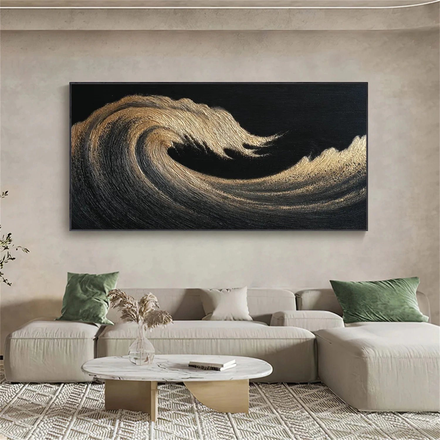 Ocean And Sky Abstract Textured Canvas Art #OS342