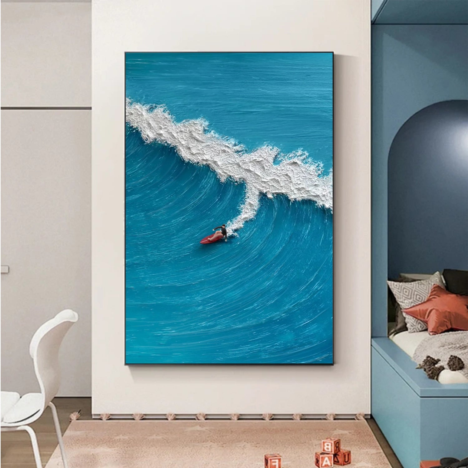 Surfing Sport Texture Canvas Painting #SA023