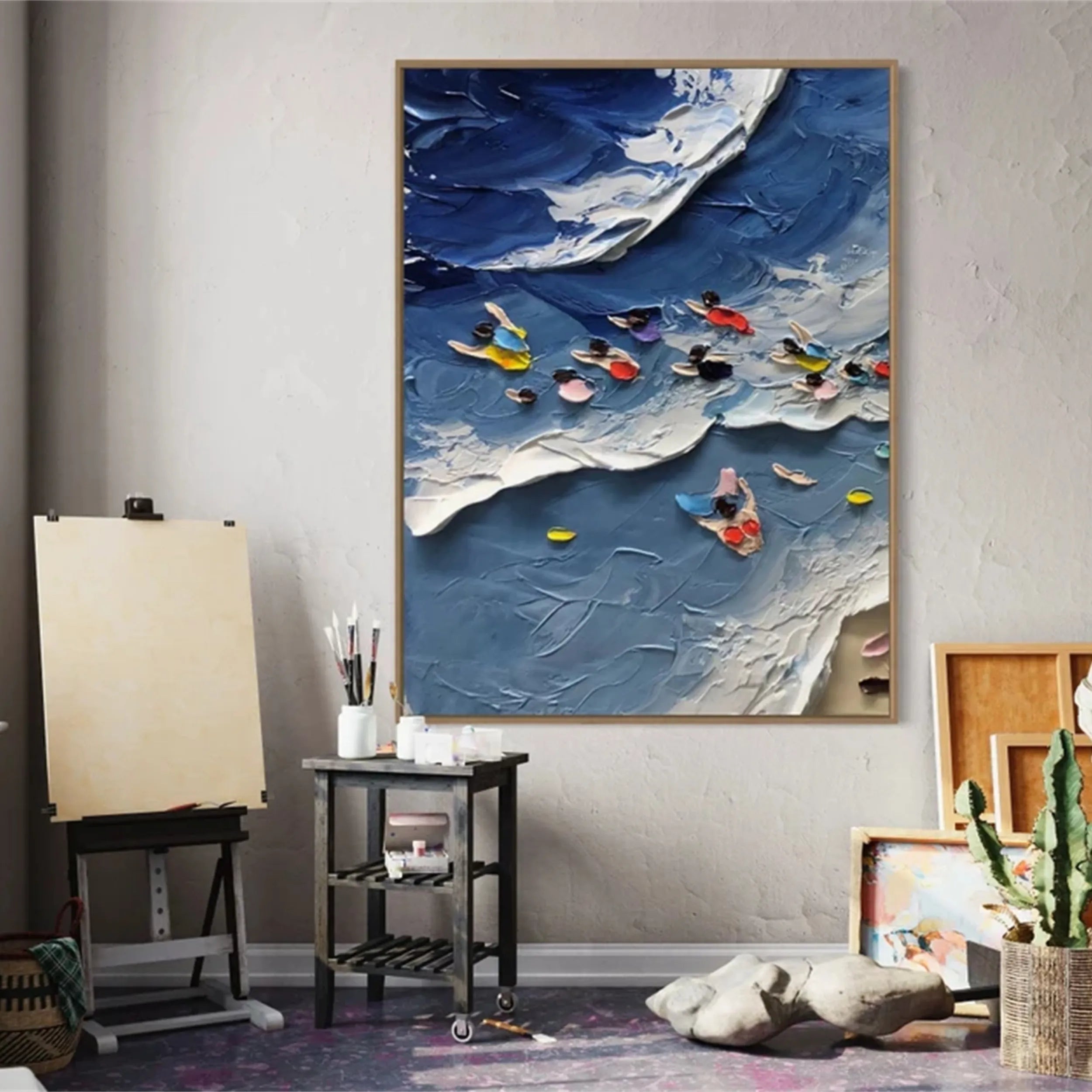 Seascape and Snowy Peak Painting #SP029