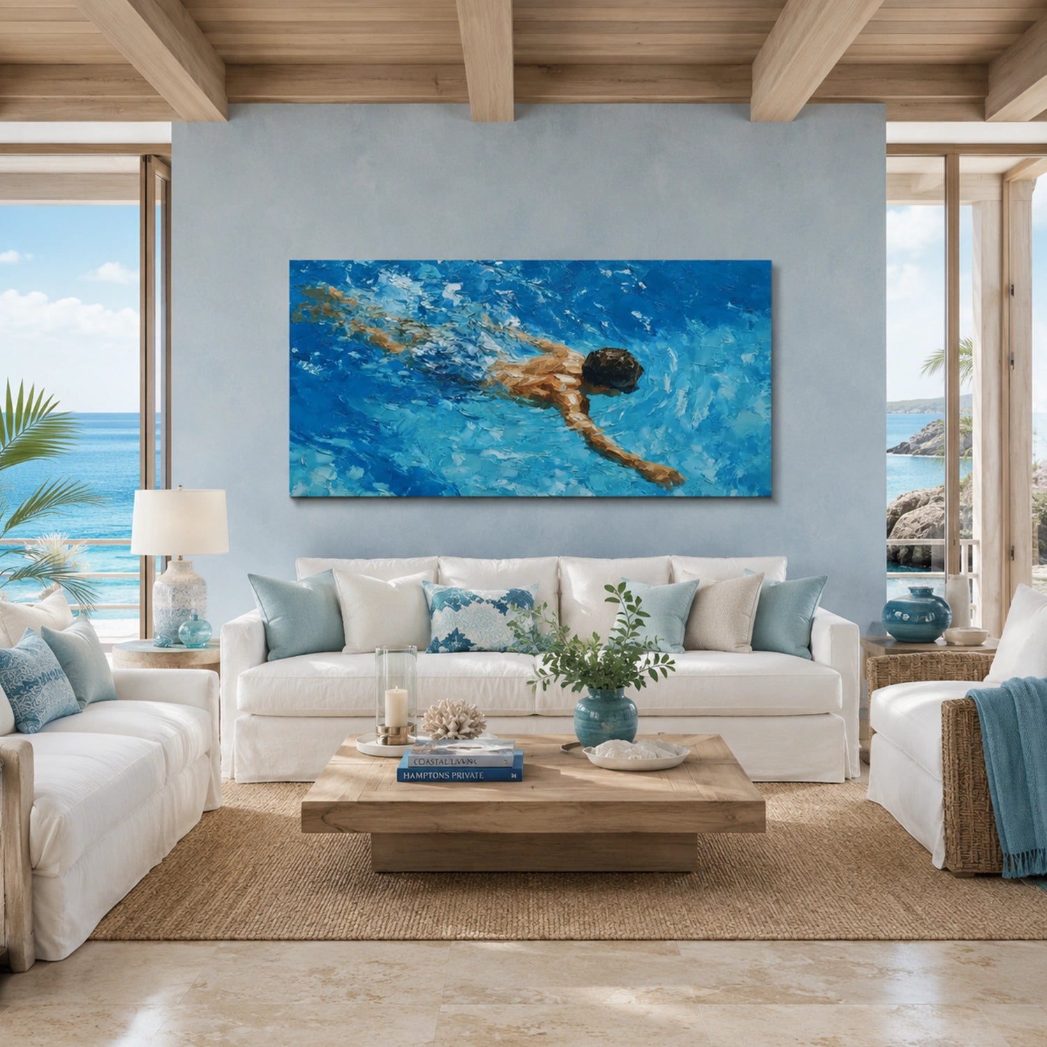 Swimming  Sport Art Painting Canvas # SA105