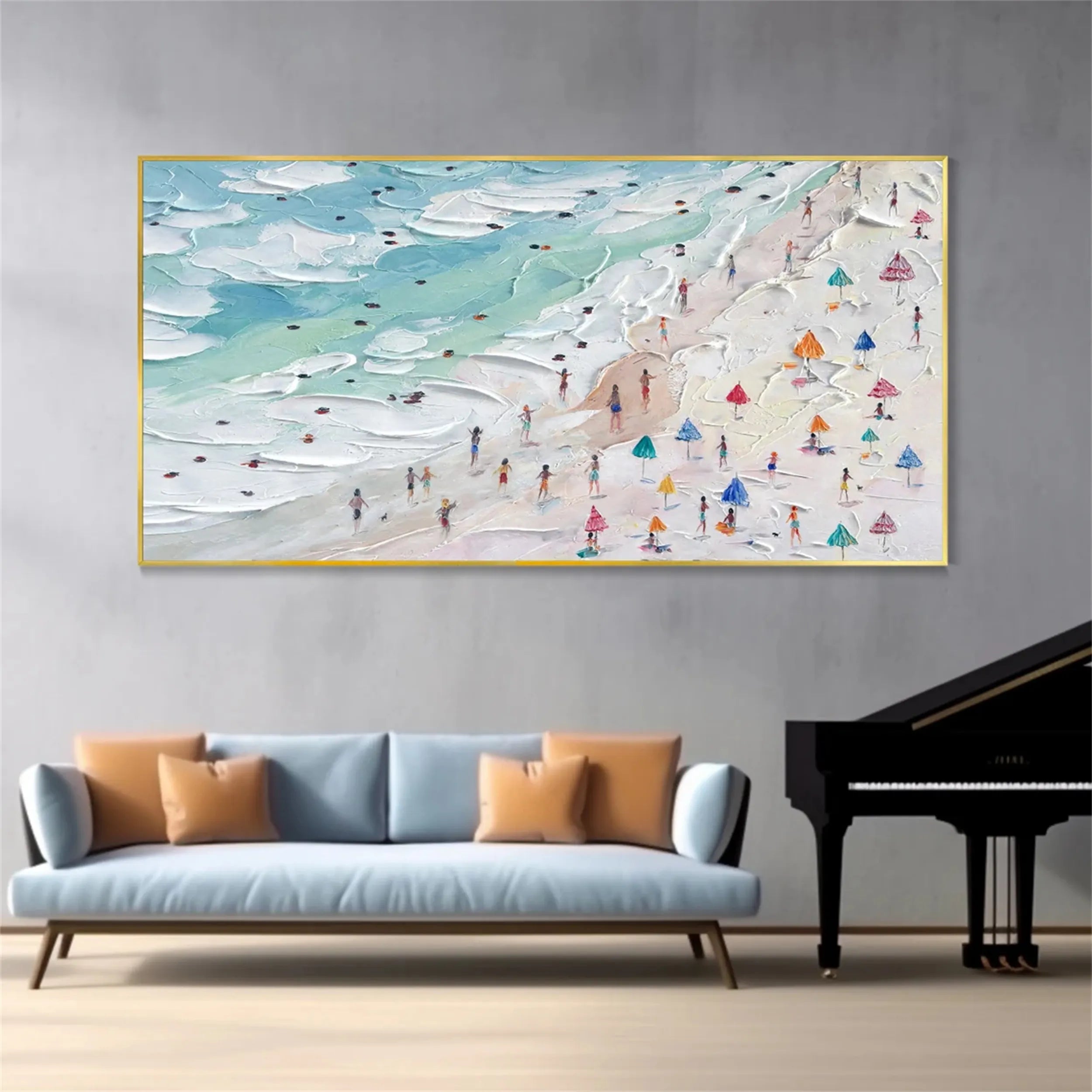 Seascape and Snowy Peak Painting #SP002