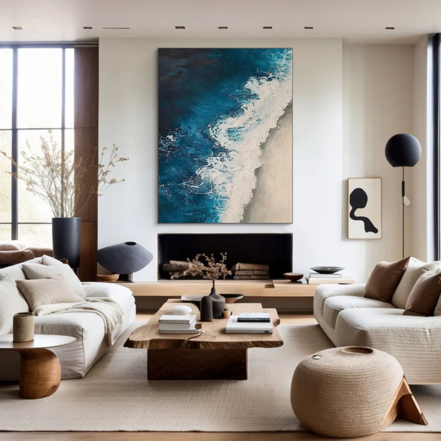 Ocean And Sky Abstract Textured Canvas Art #OS 309