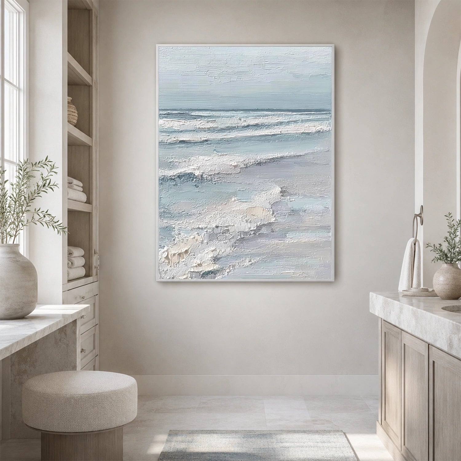 Ocean And Sky Abstract Texture Canvas Art #OS446