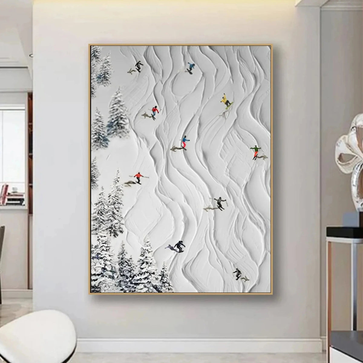 Plaster 3D Textured Minimalist Painting Original Wall Decor by