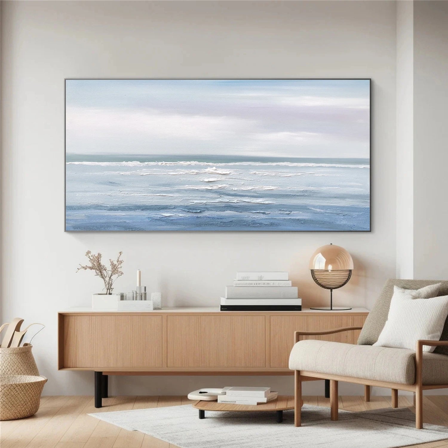 Ocean And Sky Abstract Canvas Art #OS 280