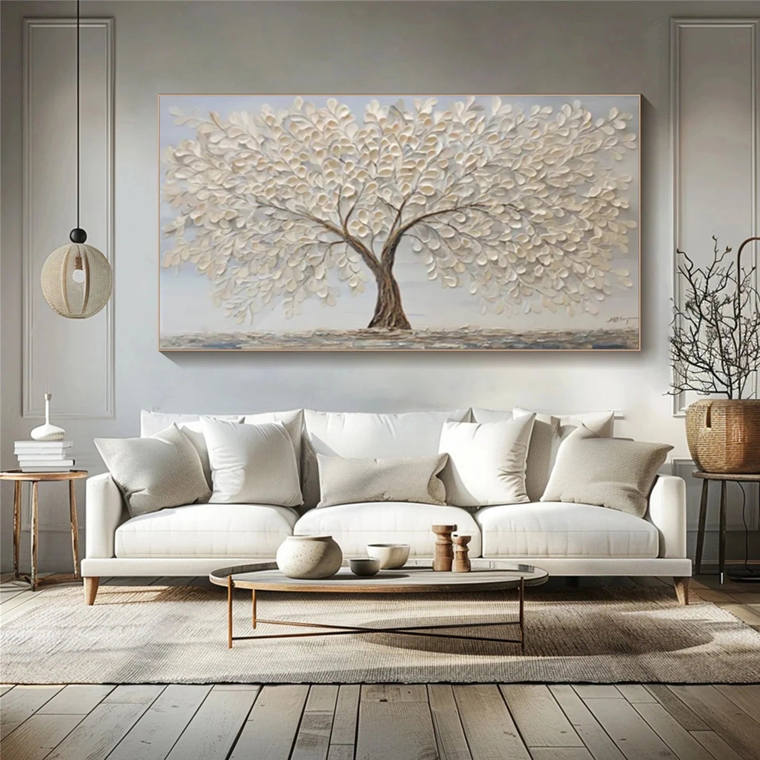 Flower & Tree Abstract Texture Canvas Art #FT 258