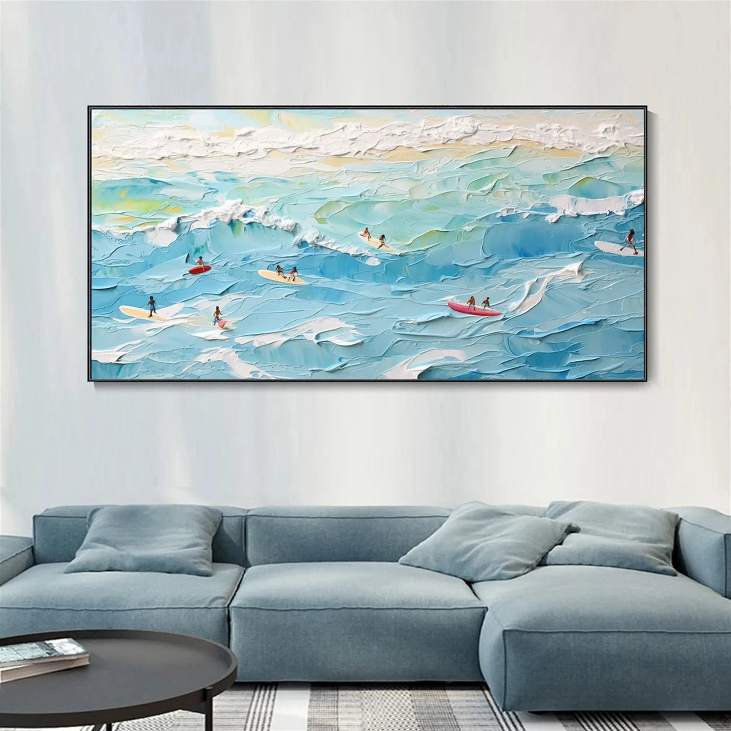 Seascape and Snowy Peak Painting #SP014