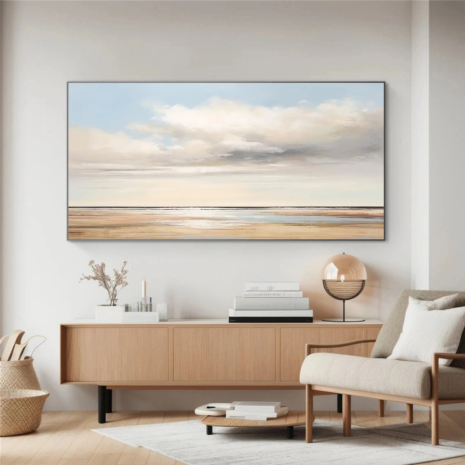 Ocean And Sky Abstract Canvas Art #OS 278