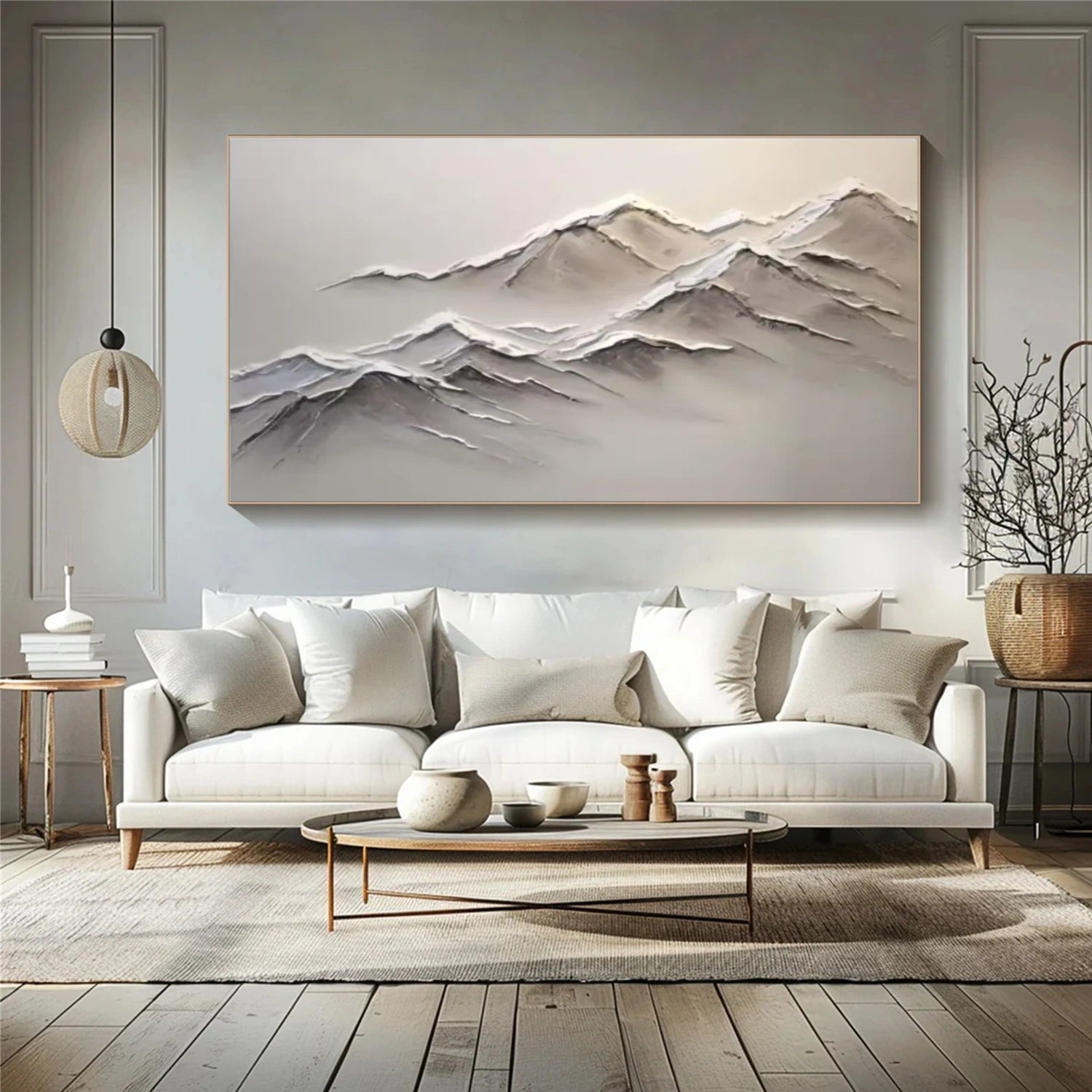 Abstract Mountain Textured Canvas Art #MM323